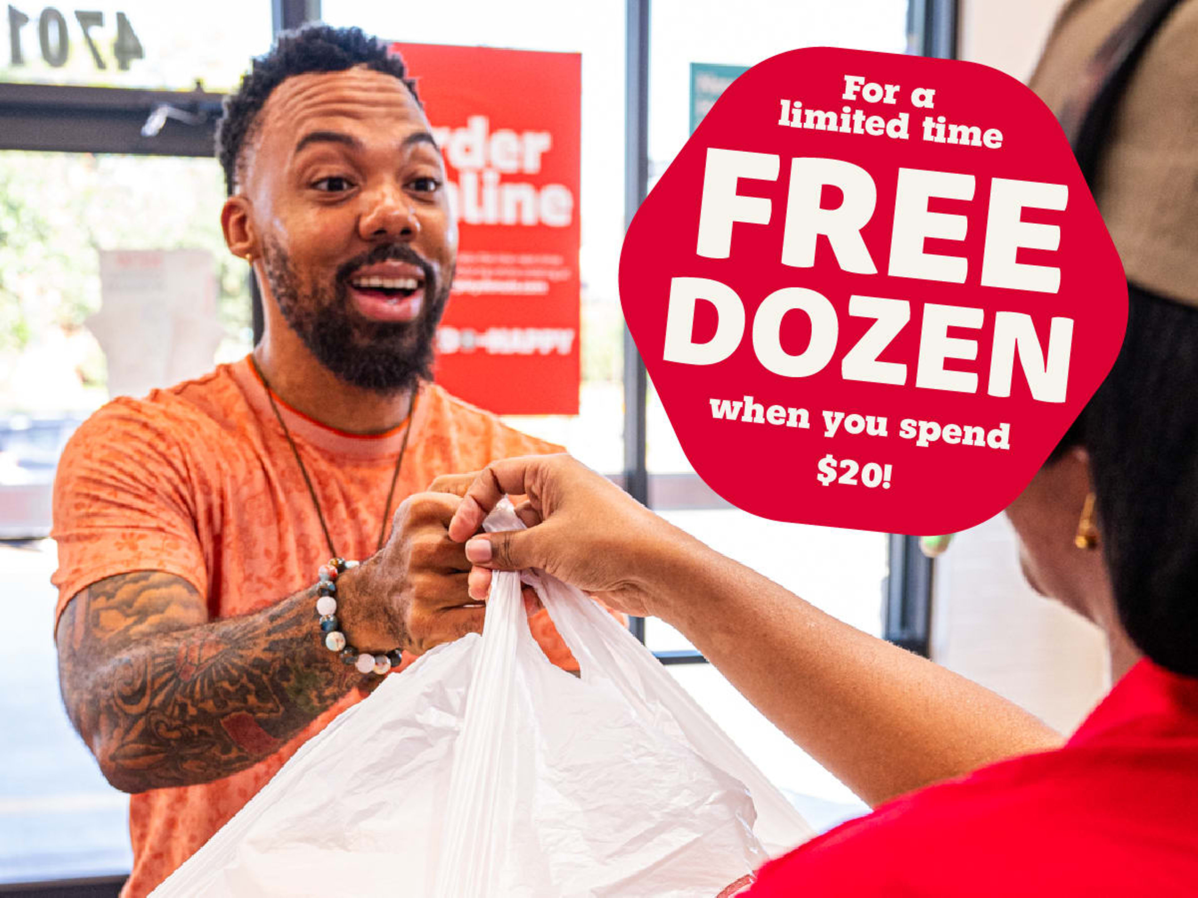 Free Dozen Glazed Donuts with $20 Purchase