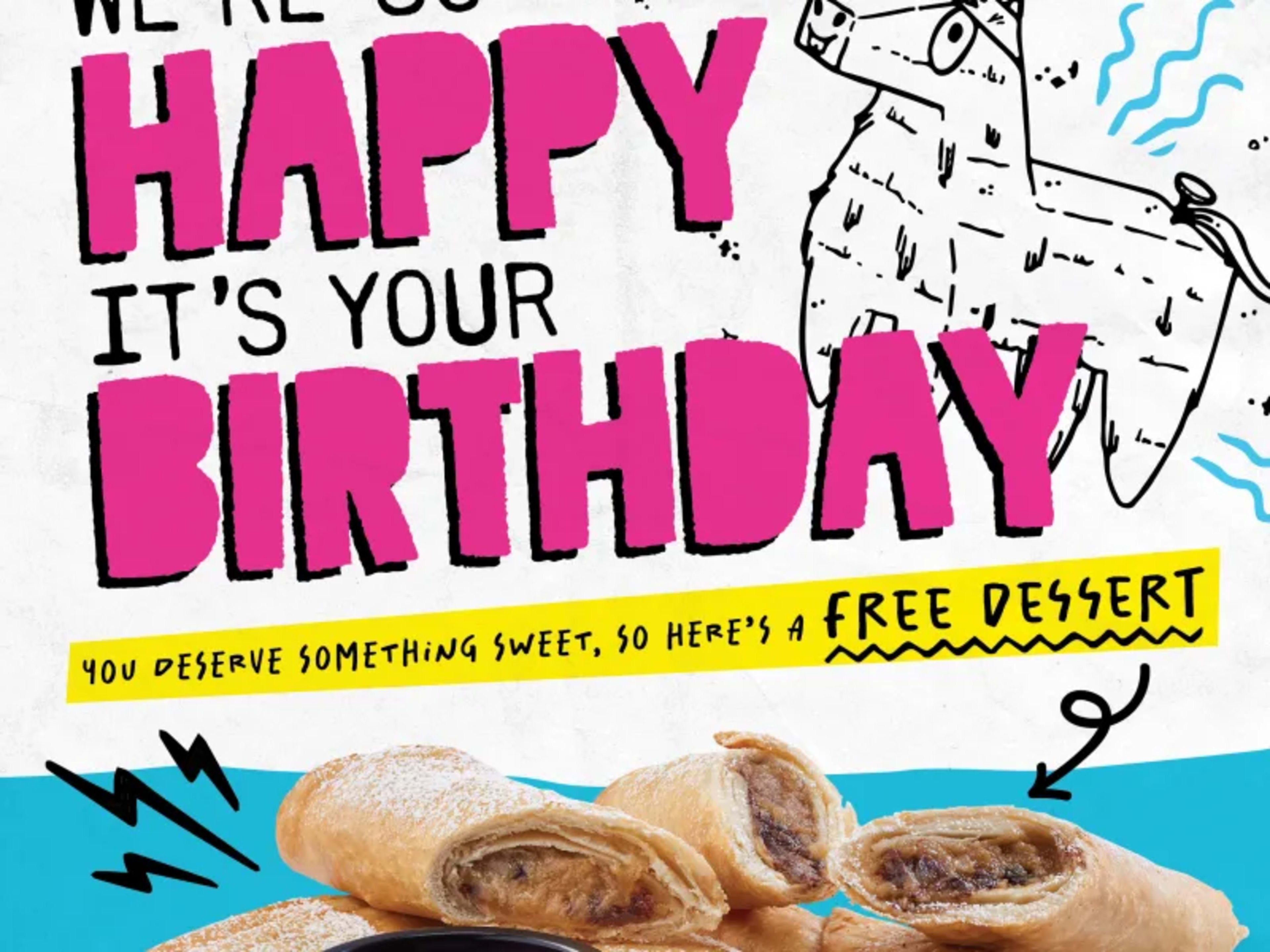 Free Birthday Dessert - Rewards Members Only