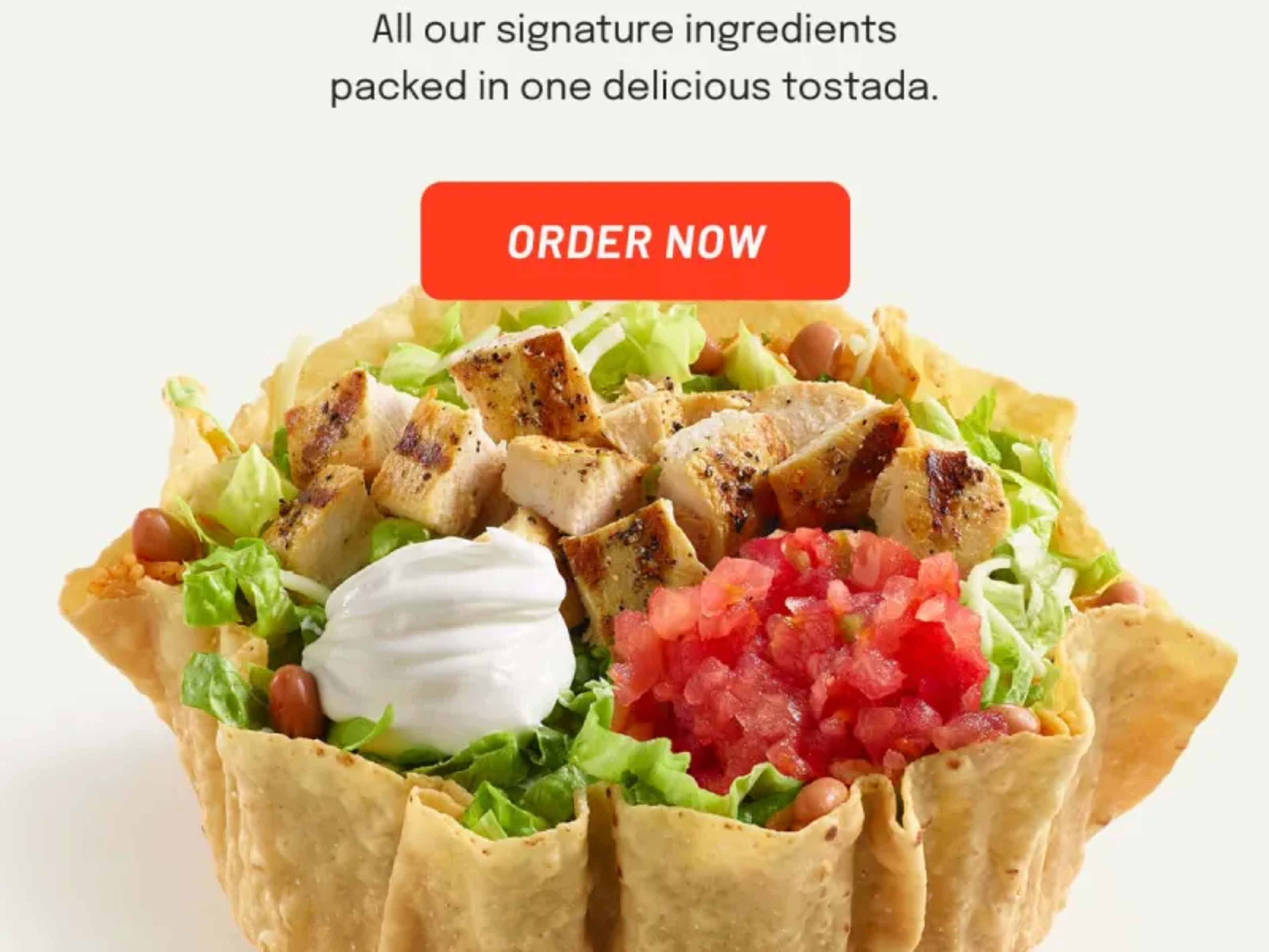 $7 Classic Chicken Tostada - Rewards Members Only