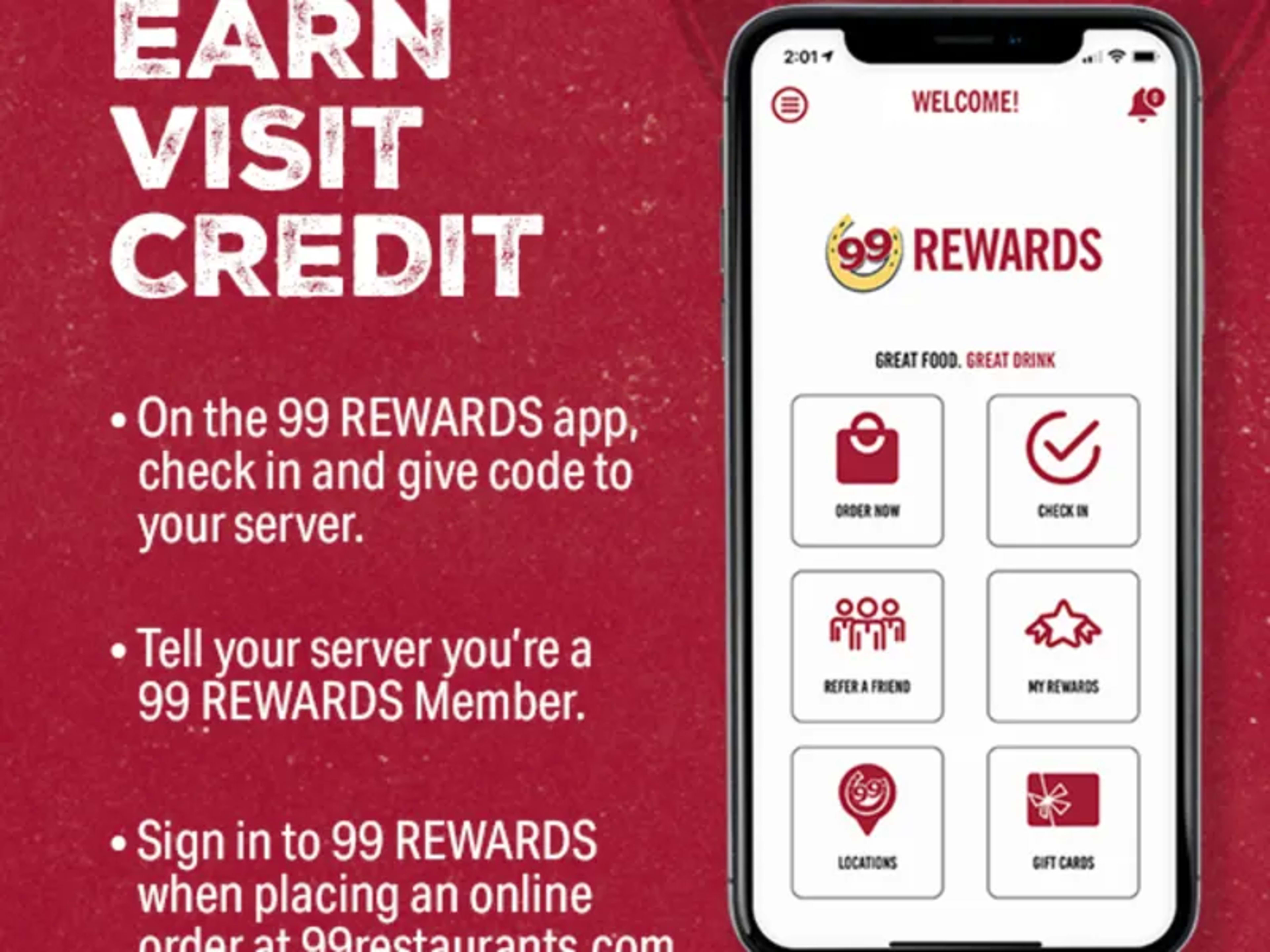 25% Off Next Meal - Visit Challenge - Rewards Members Only