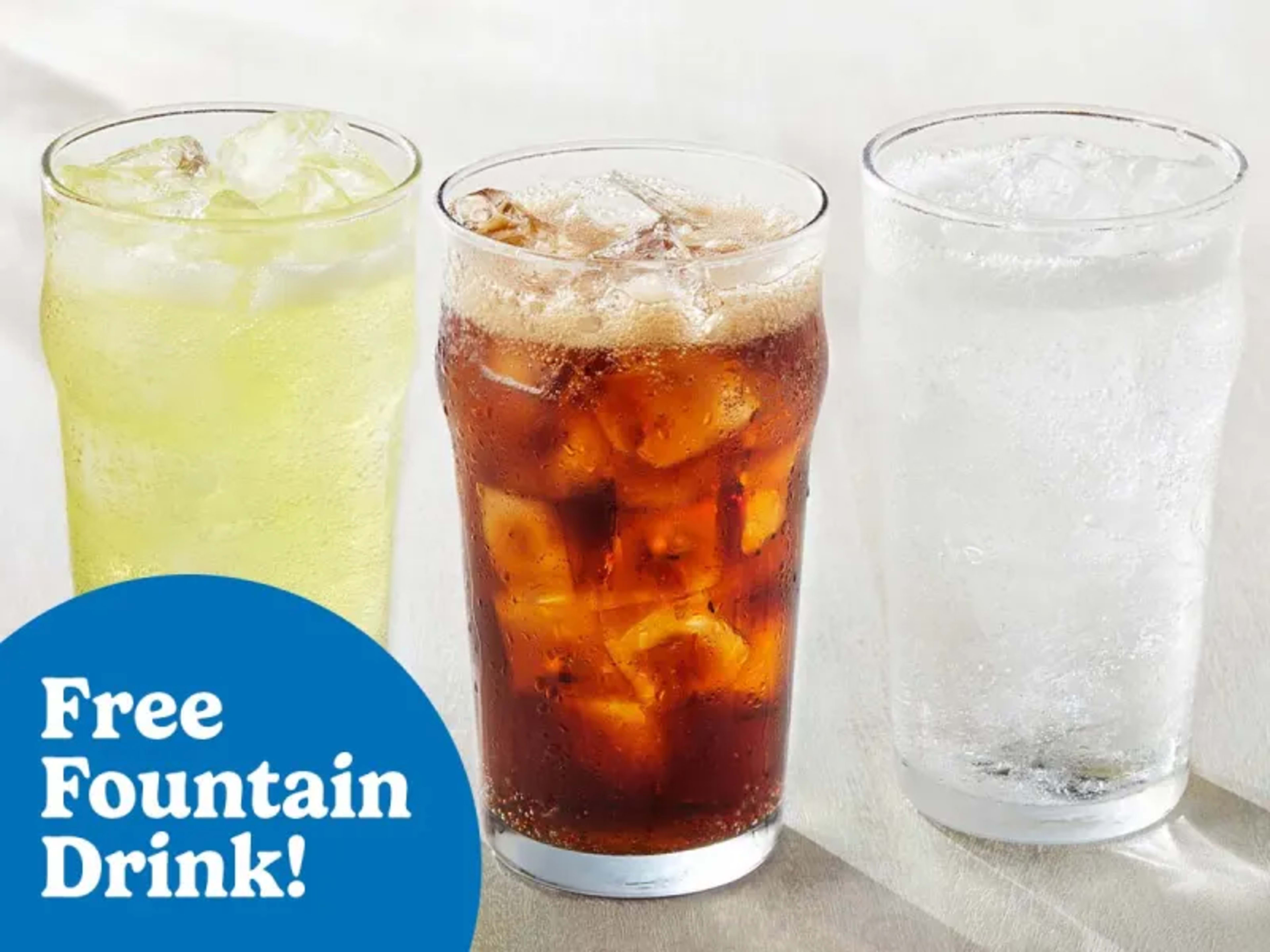 Free Fountain Drink After First Purchase - Rewards Members