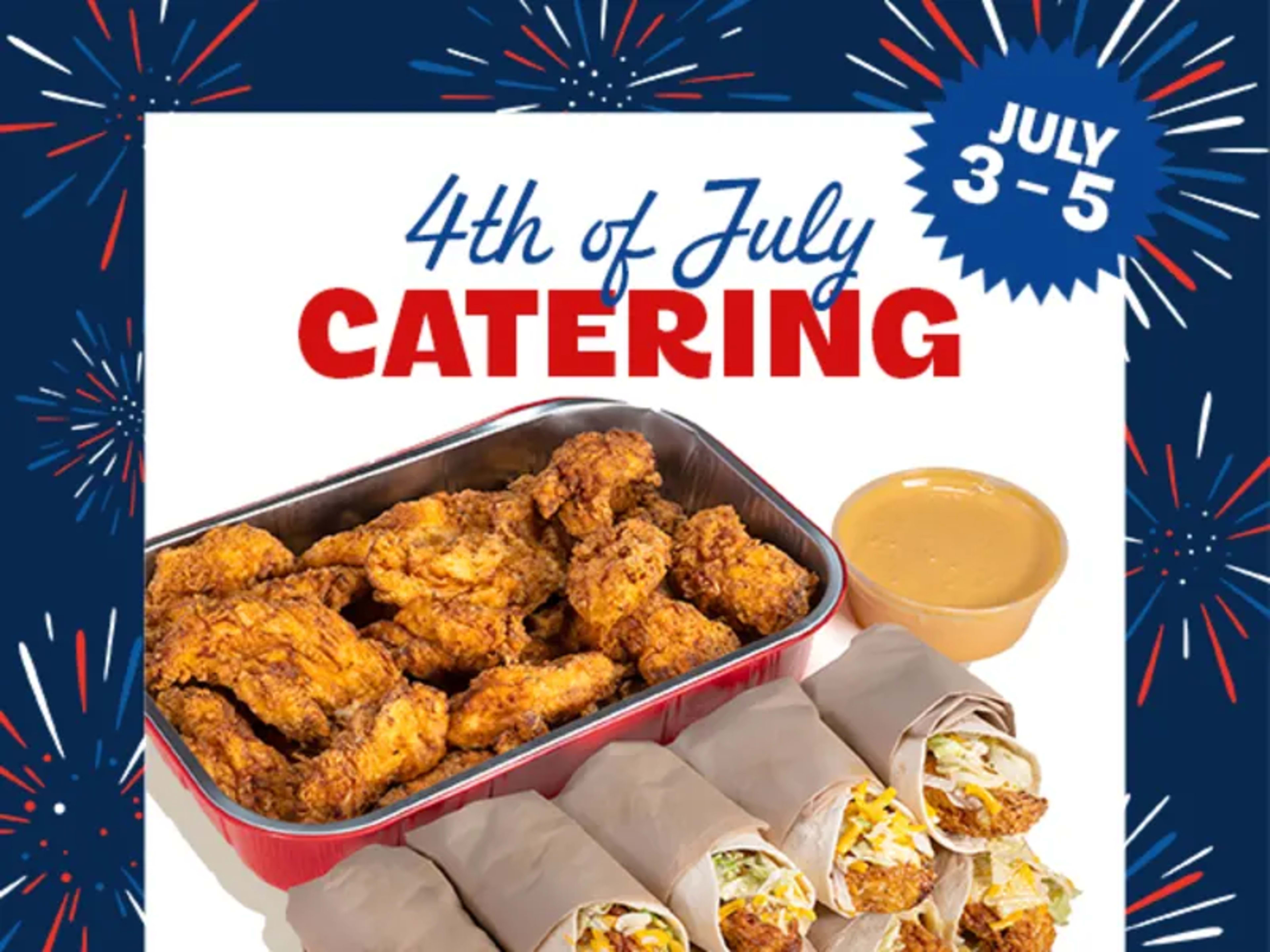 10 Free Tender Wraps with 25 Tender Platter