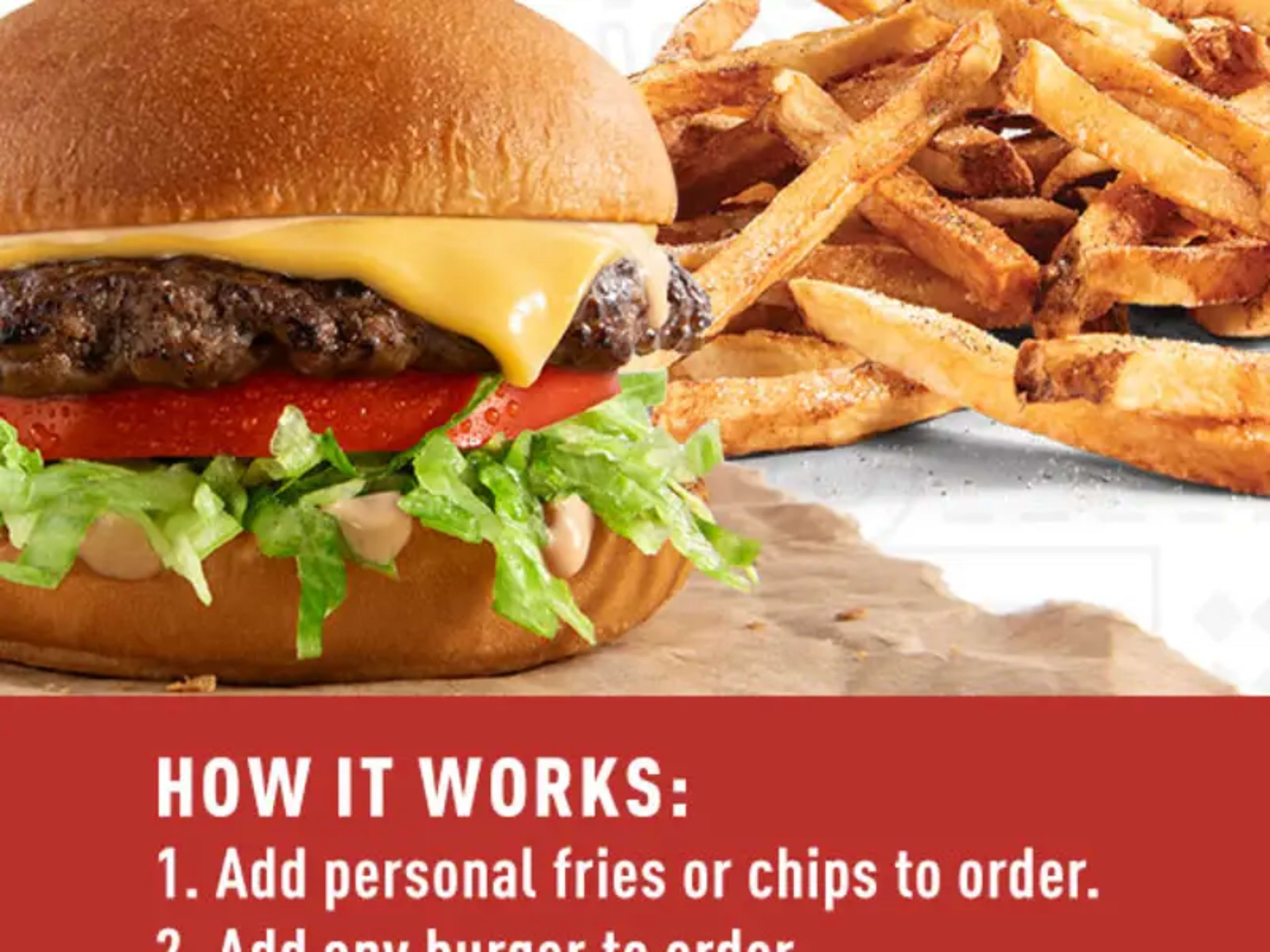 Free Personal Fries with Burger - Rewards Members Only