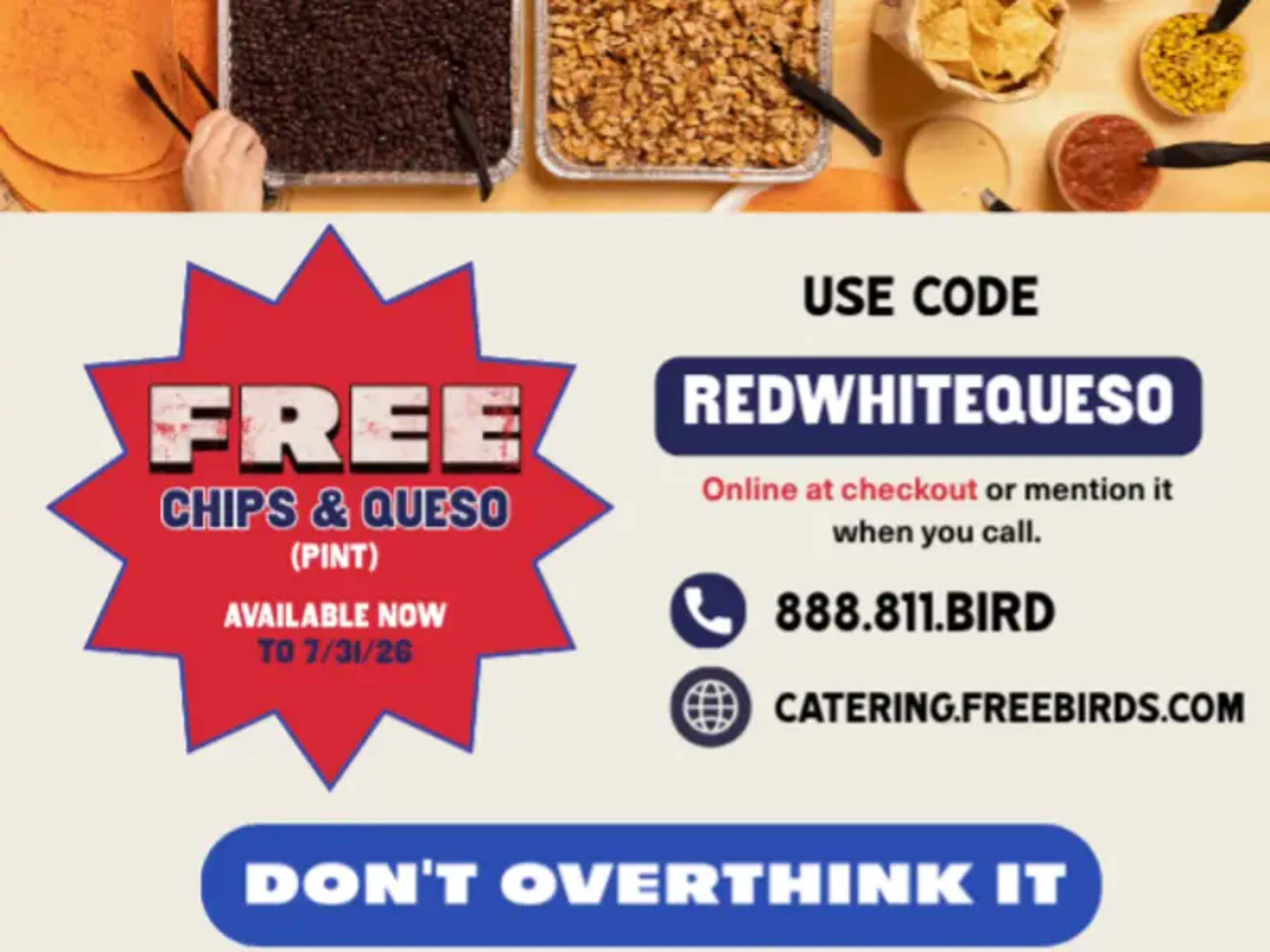 Free Queso & Chips with Catering