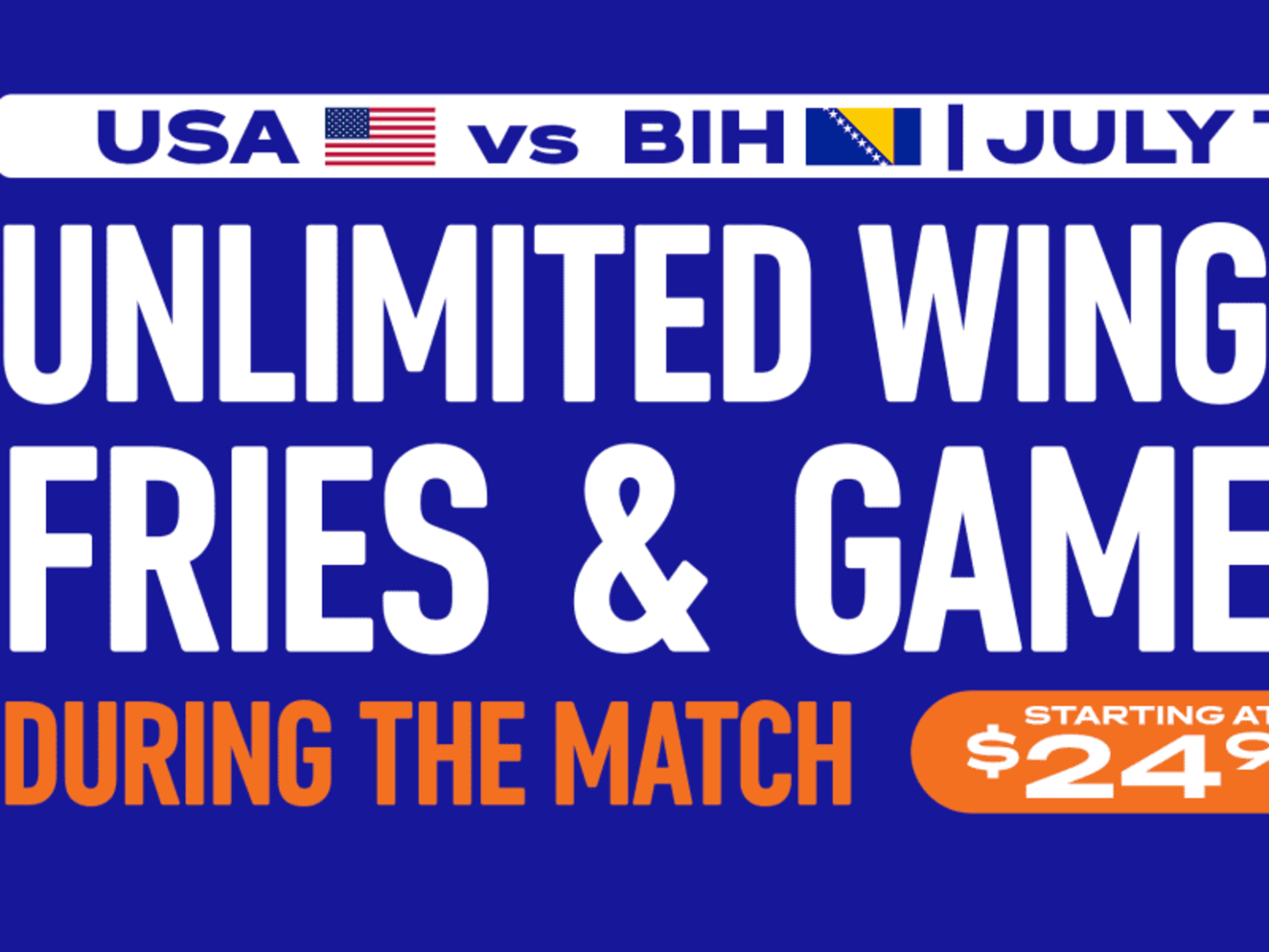 Unlimited Wings, Fries & Games – $24.99