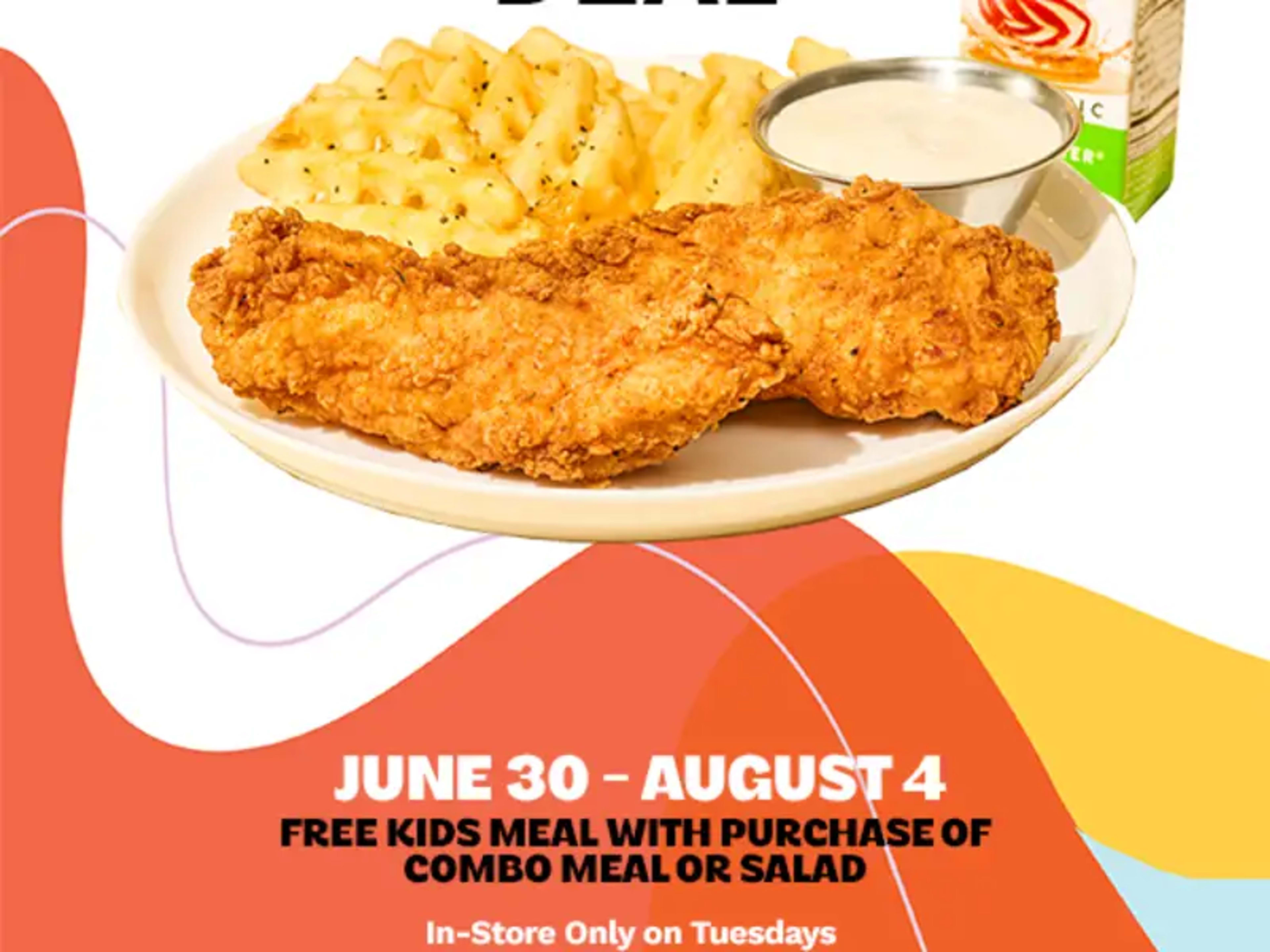 Free Kids Meal with Combo Purchase, Tuesdays