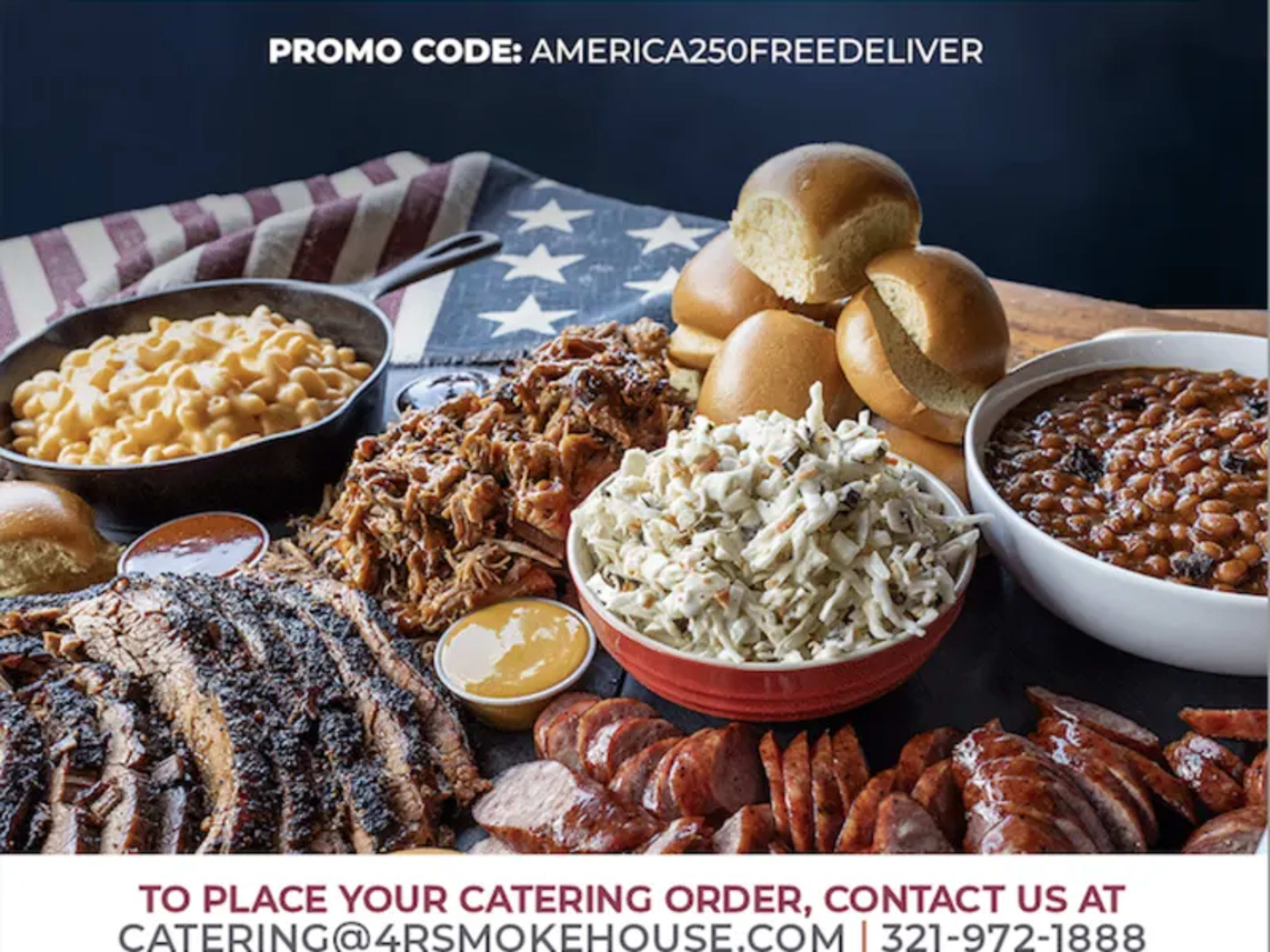 Free Catering Delivery on $250+ Orders - 4th of July