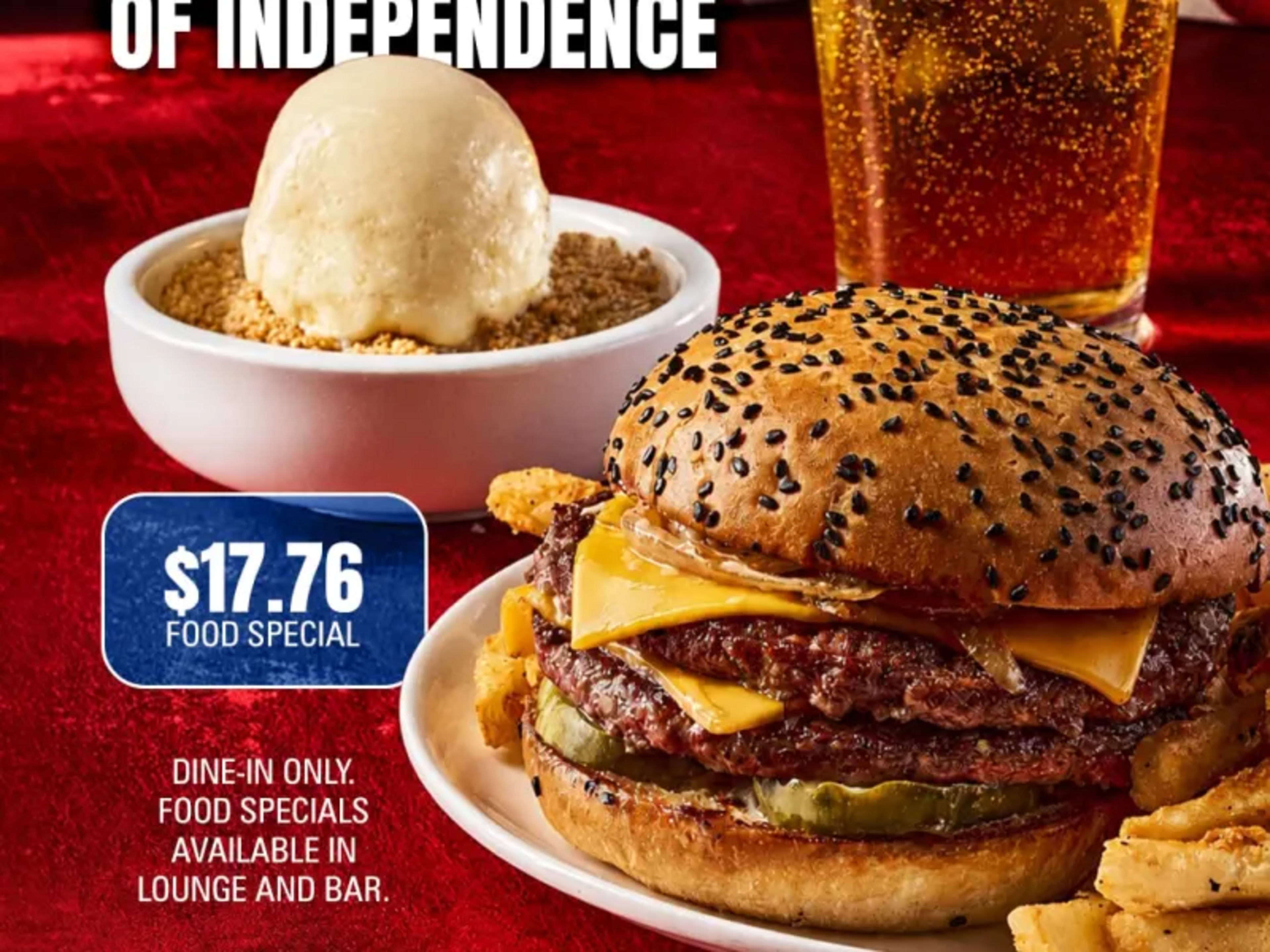 $17.76 Double Cheeseburger Combo w/ Fries & Dessert