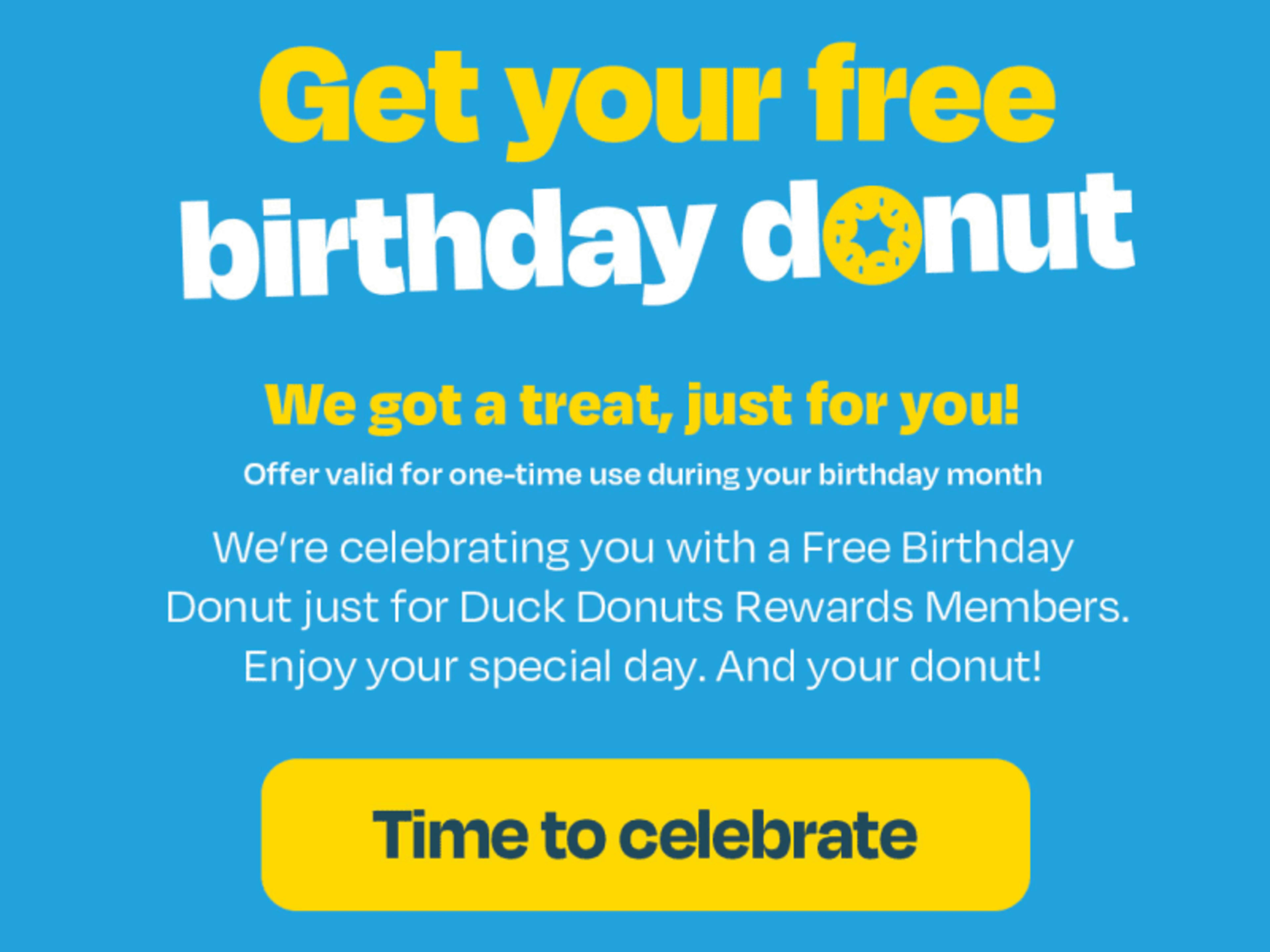 Free Birthday Donut - Rewards Members Only