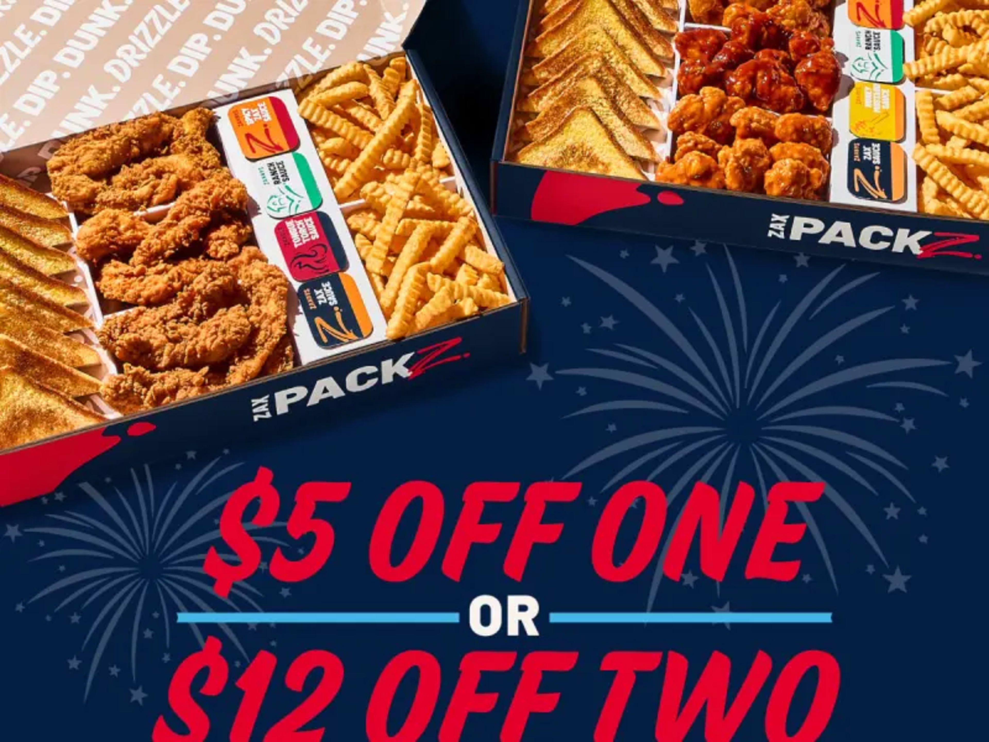 $5 Off Zax Packz - Rewards Members Only
