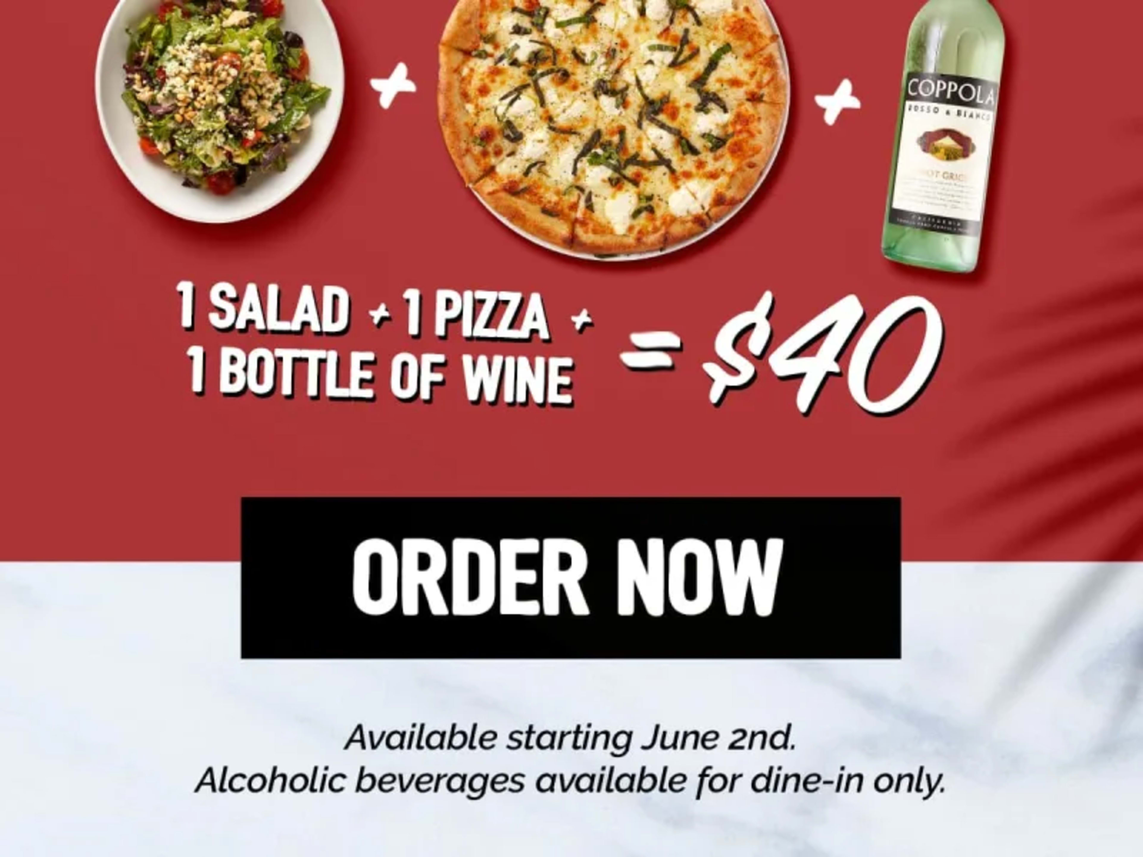 Summer Sampler: Salad, Pizza & 2 Drinks