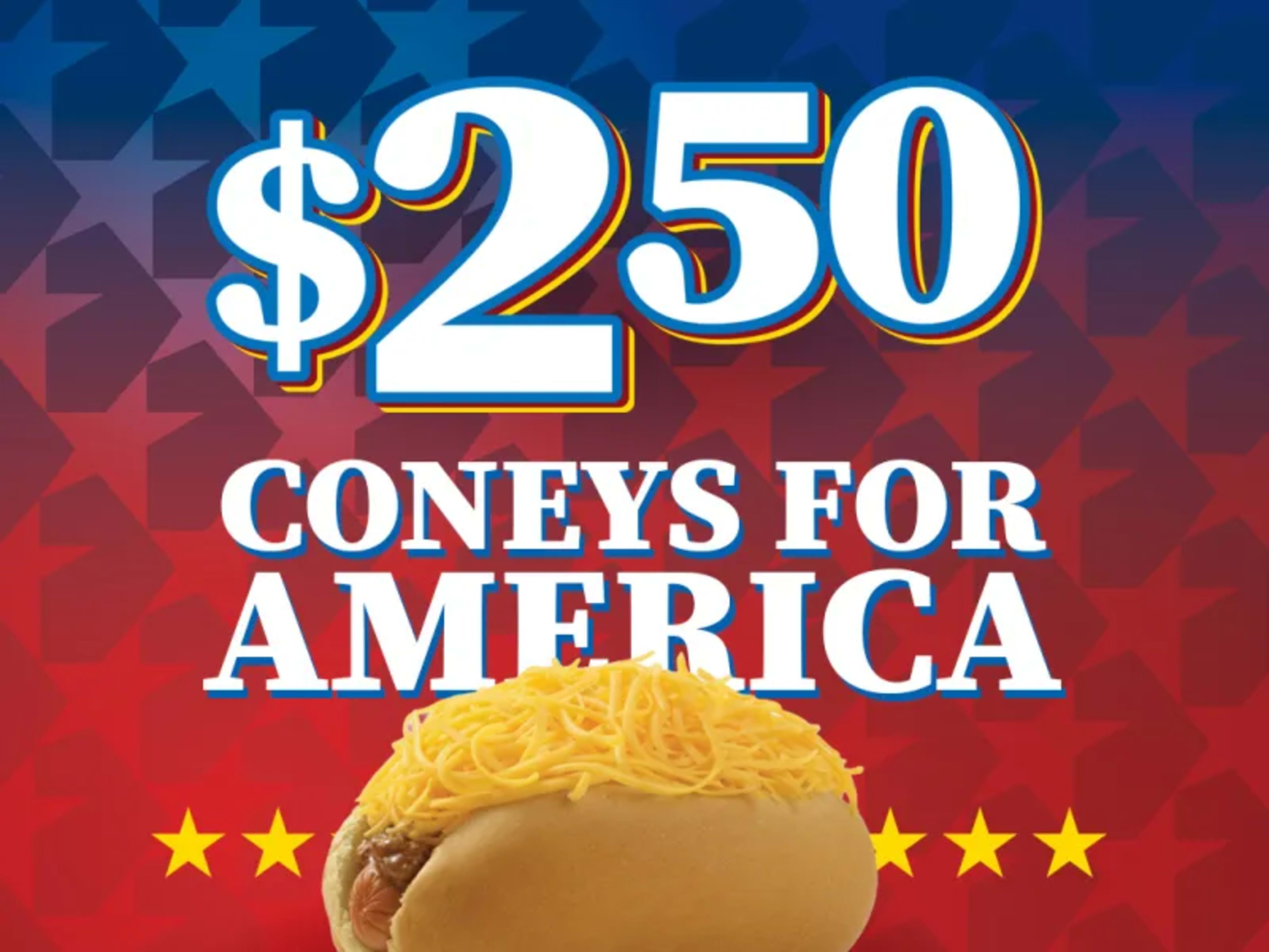 $2.50 Cheese Coneys - July 4th Only
