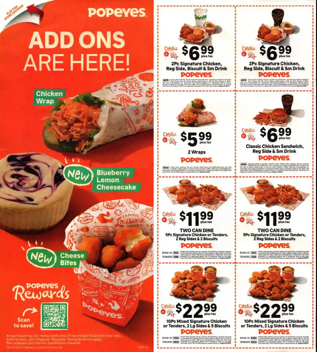 Popeyes Coupon Sheet