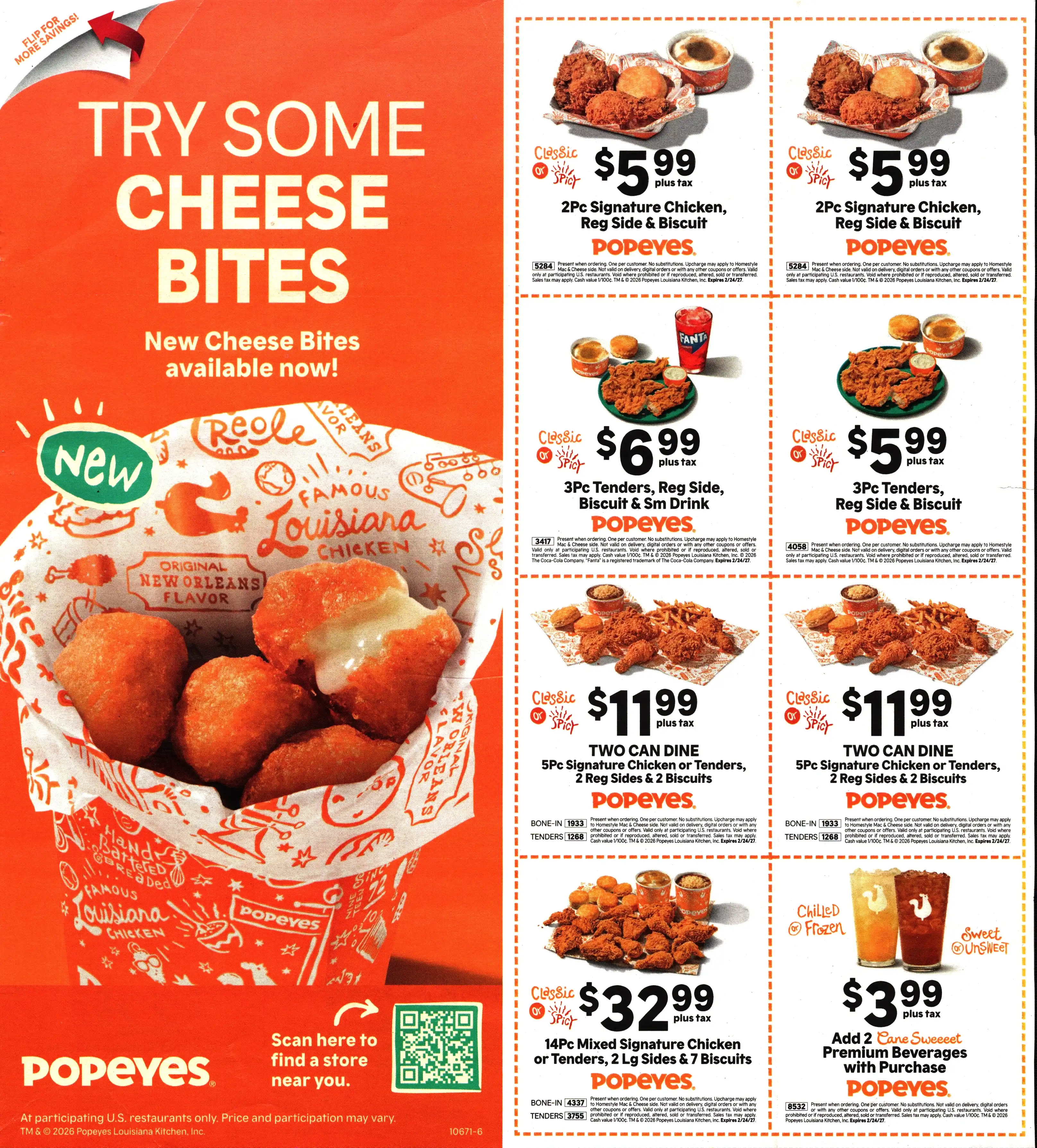 Back of the coupon sheet
