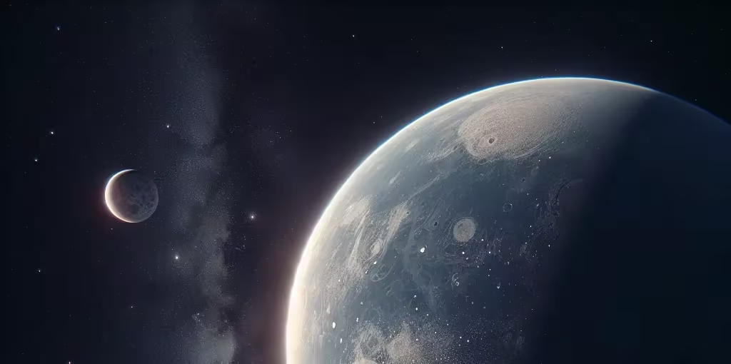 Planeta cerca de la luna