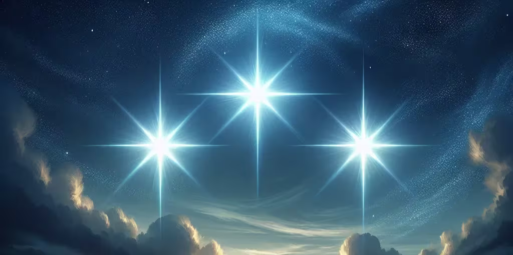 Tres estrellas en el cielo