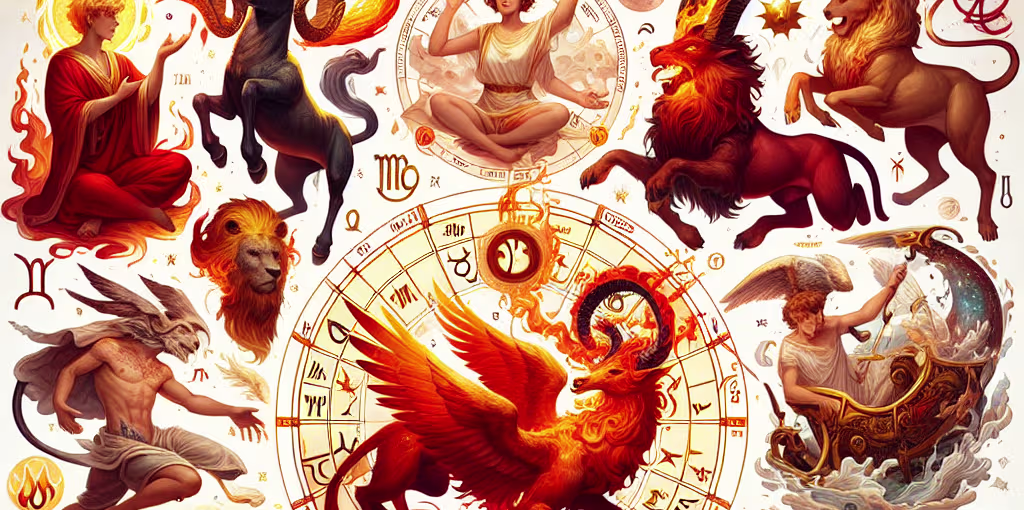 Los 12 Signos Zodiacales y sus Elementos Fuego