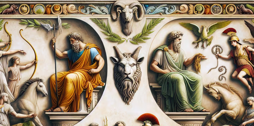 Dioses de la mitología romana y sus equivalentes griegos