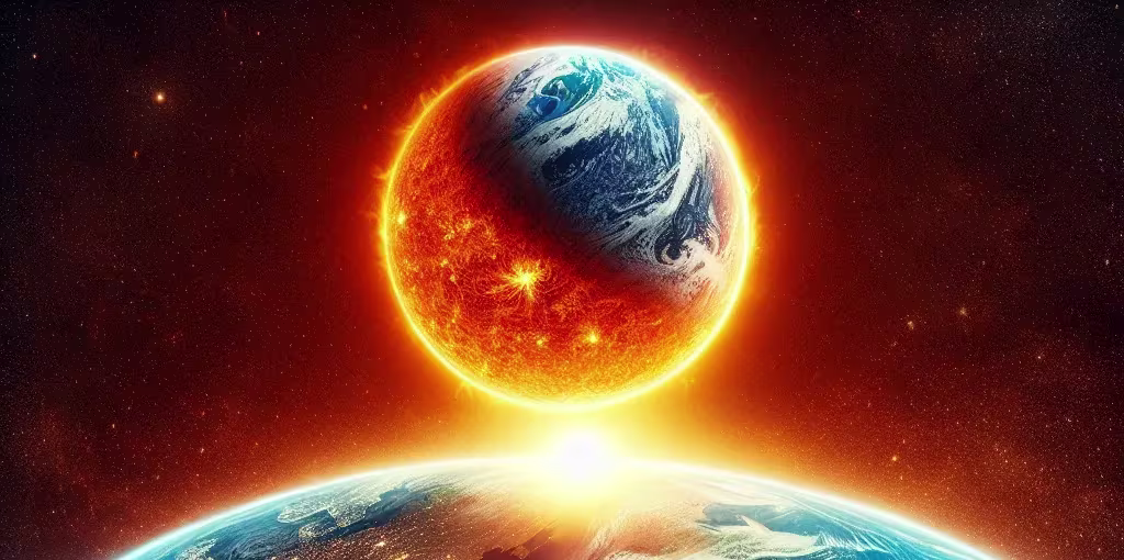 Tierra comparada con el sol