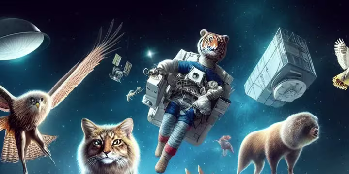 Dieren de ruimte ingestuurd door NASA