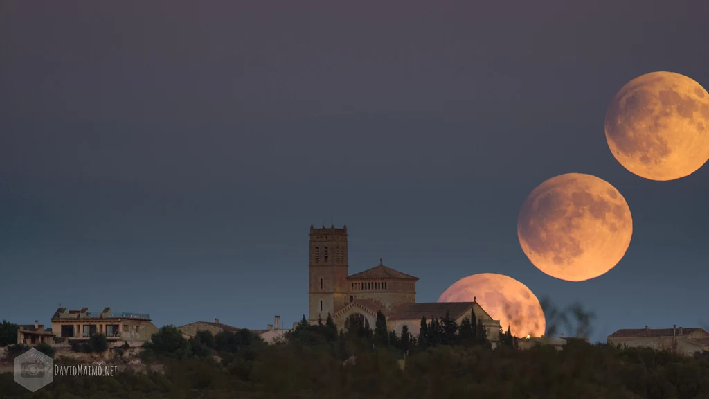 Secuencia lunar durante el eclipse