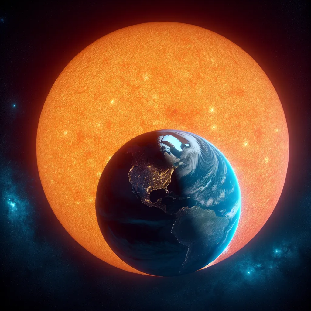 Taille du soleil par rapport à la terre