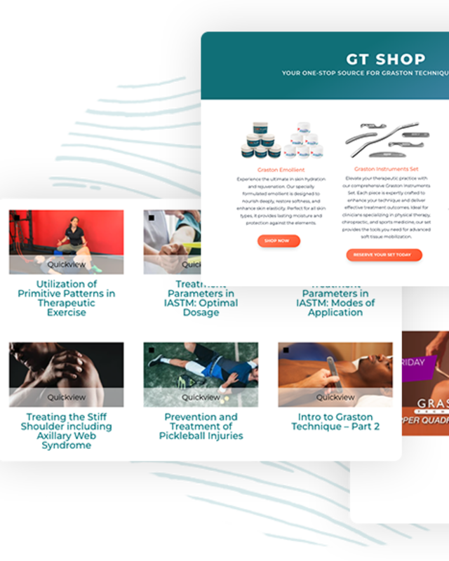 Promotional website page graphic for Graston Technique