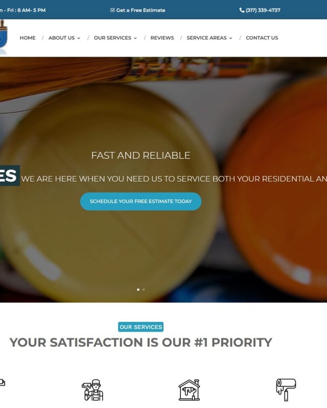 Russell Painting campaign-style homepage framing trust and conversion signals
