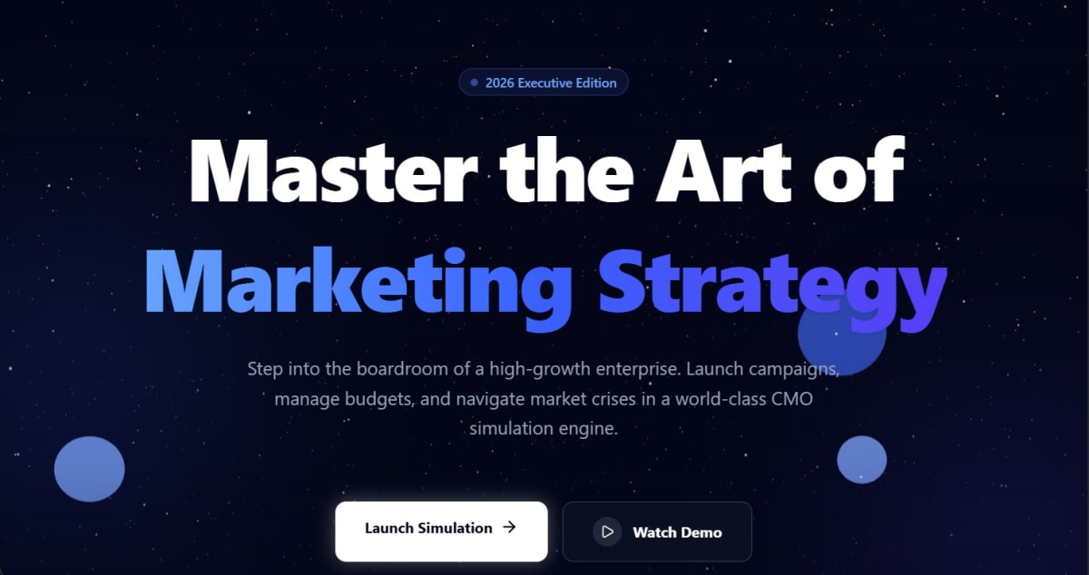 CMO Simulator interface preview
