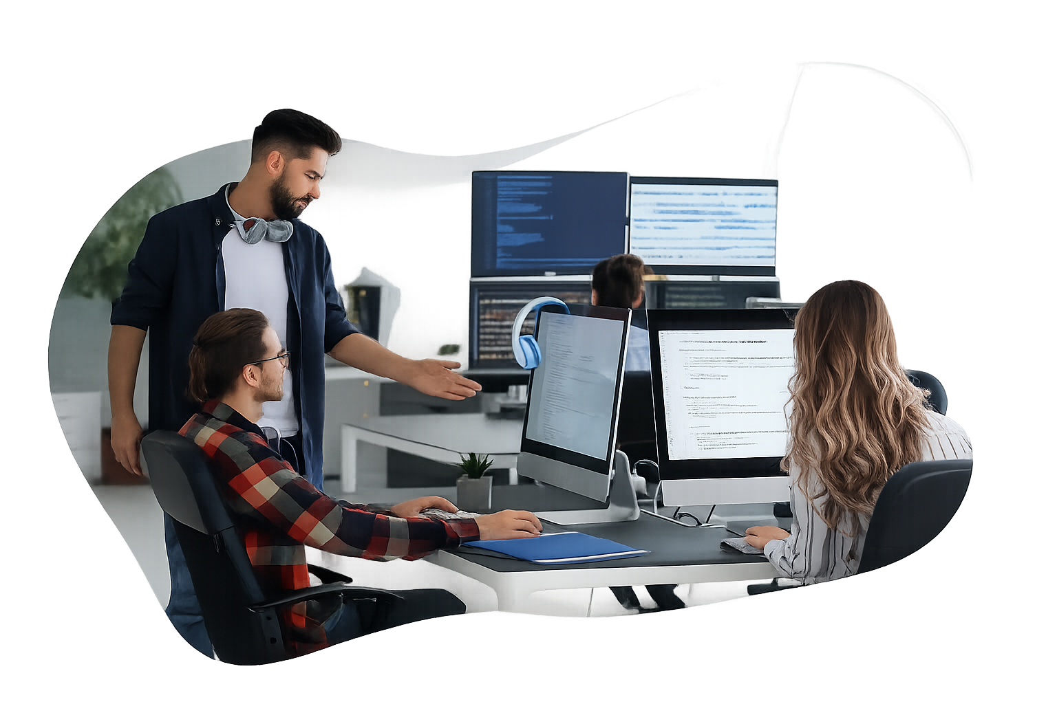Developers collaborating
