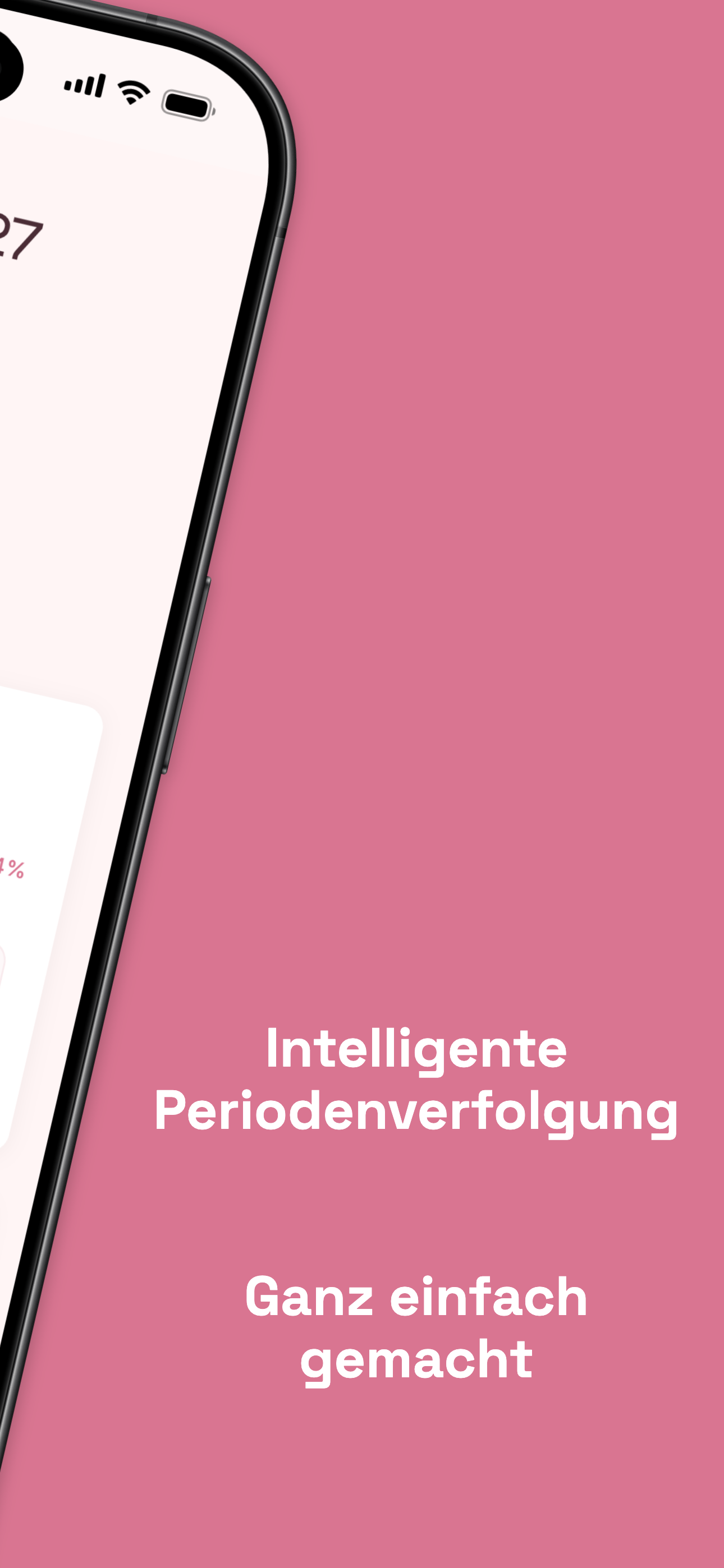 Cycle overview with fertile window and next period date