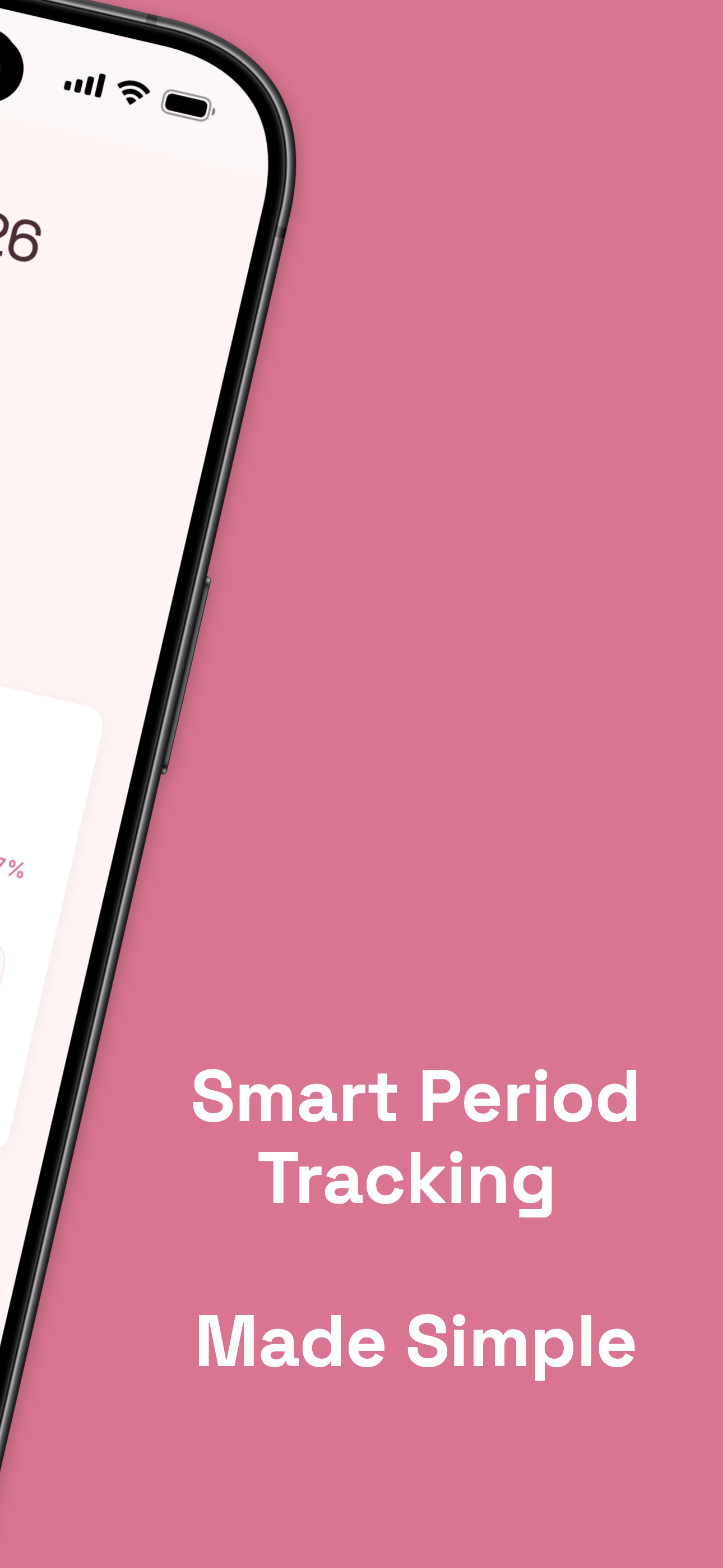 Cycle overview with fertile window and next period date