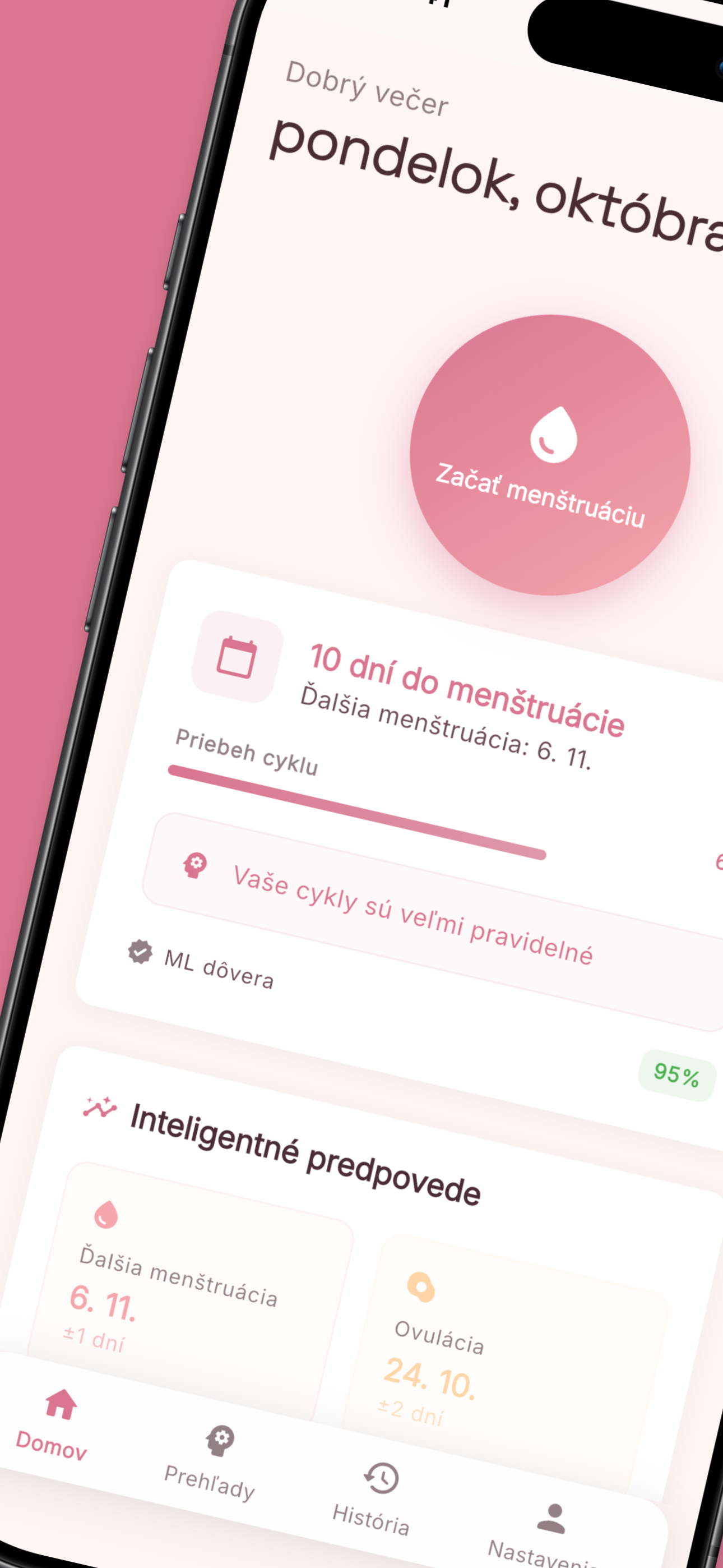 sCycle calendar view showing period days and predictions
