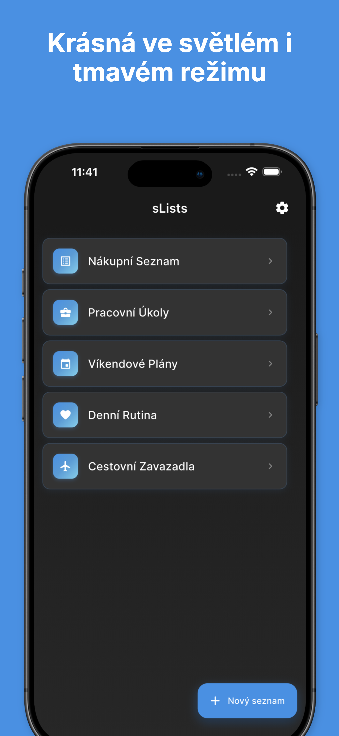 Dark mode interface for comfortable evening planning