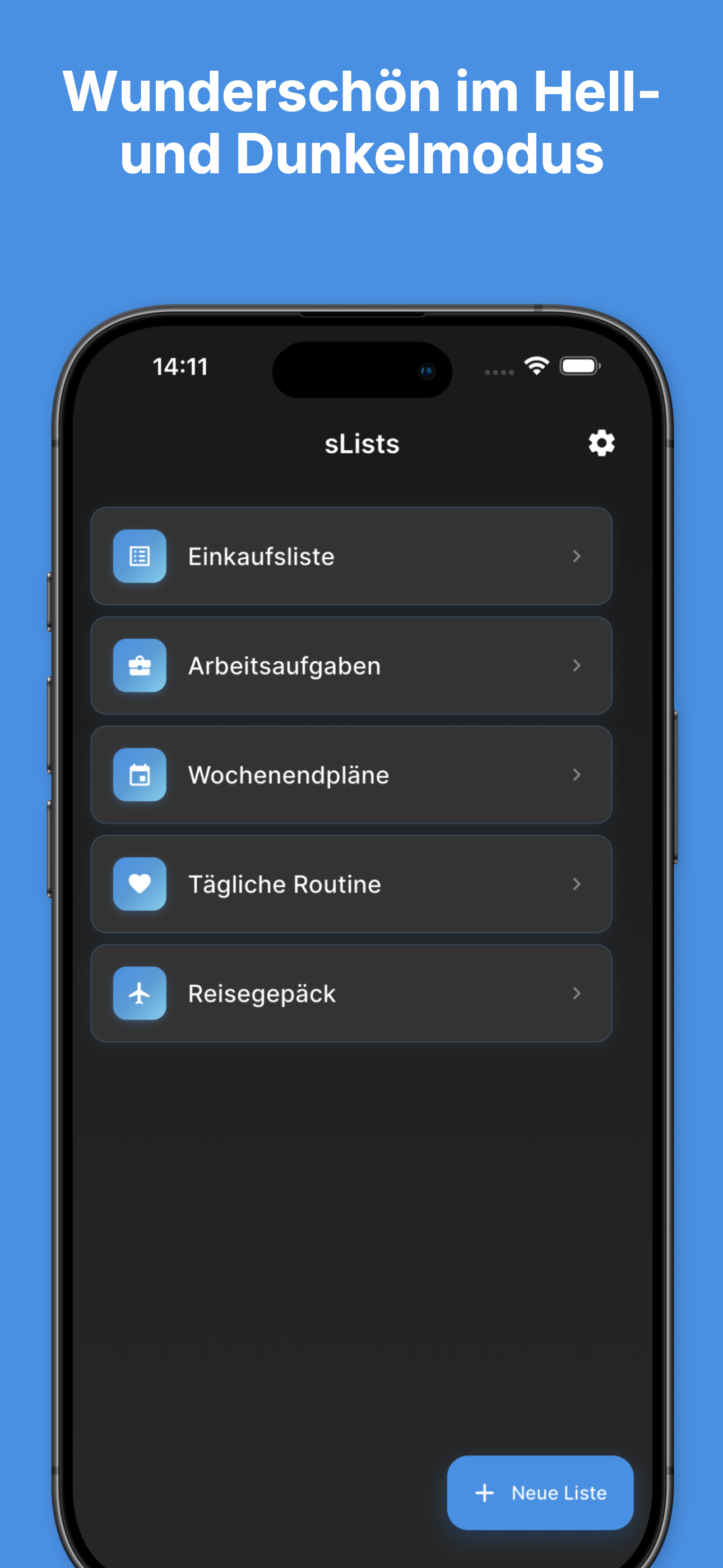 Dark mode interface for comfortable evening planning