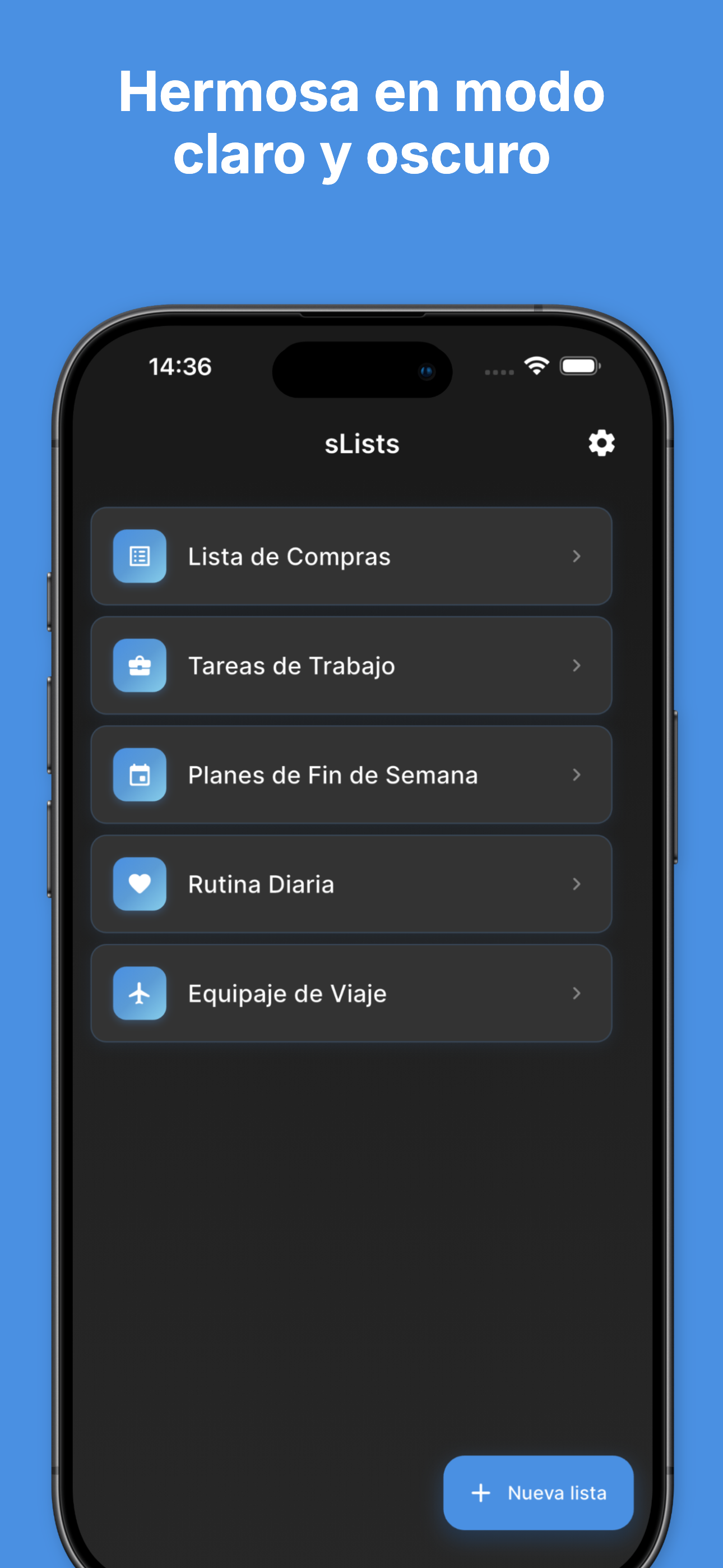 Dark mode interface for comfortable evening planning
