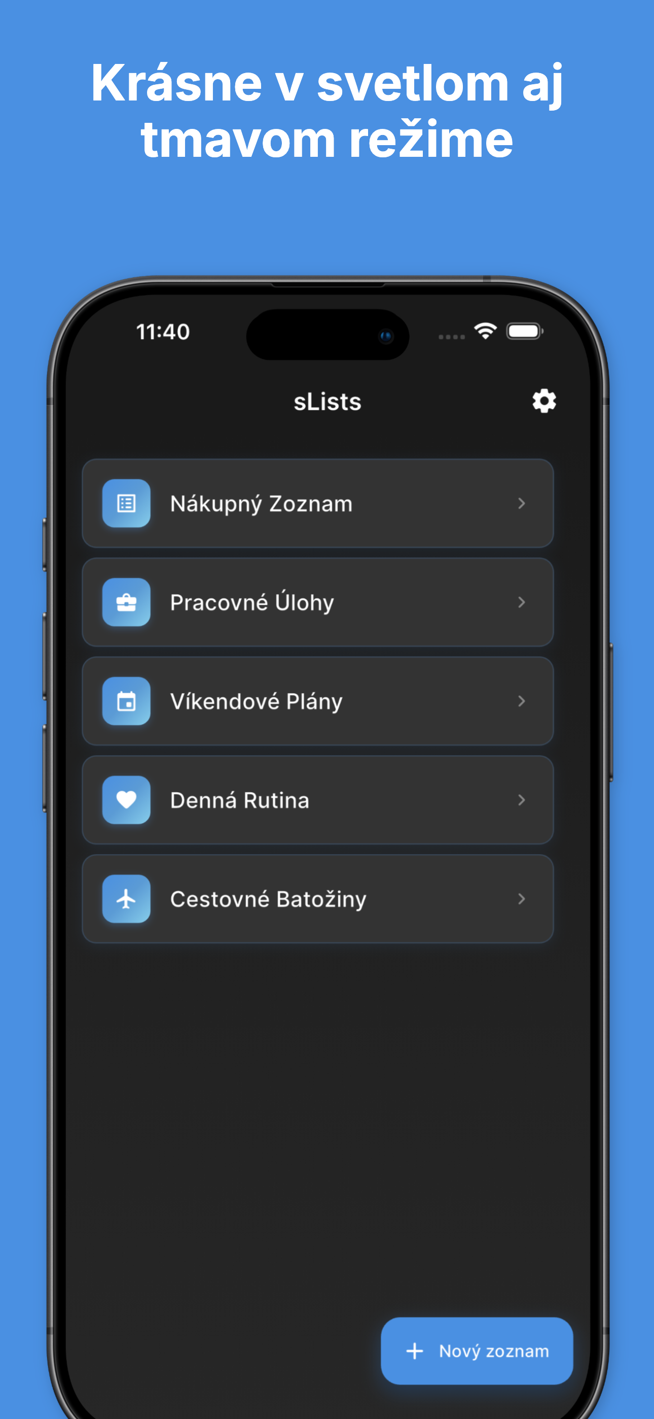 Dark mode interface for comfortable evening planning