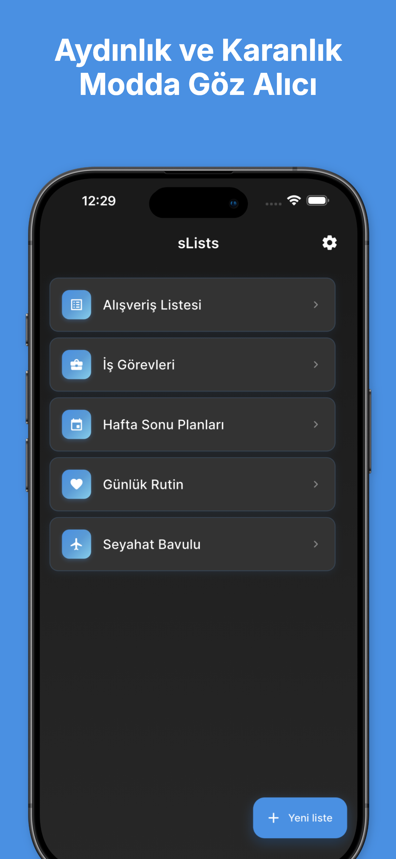 Dark mode interface for comfortable evening planning