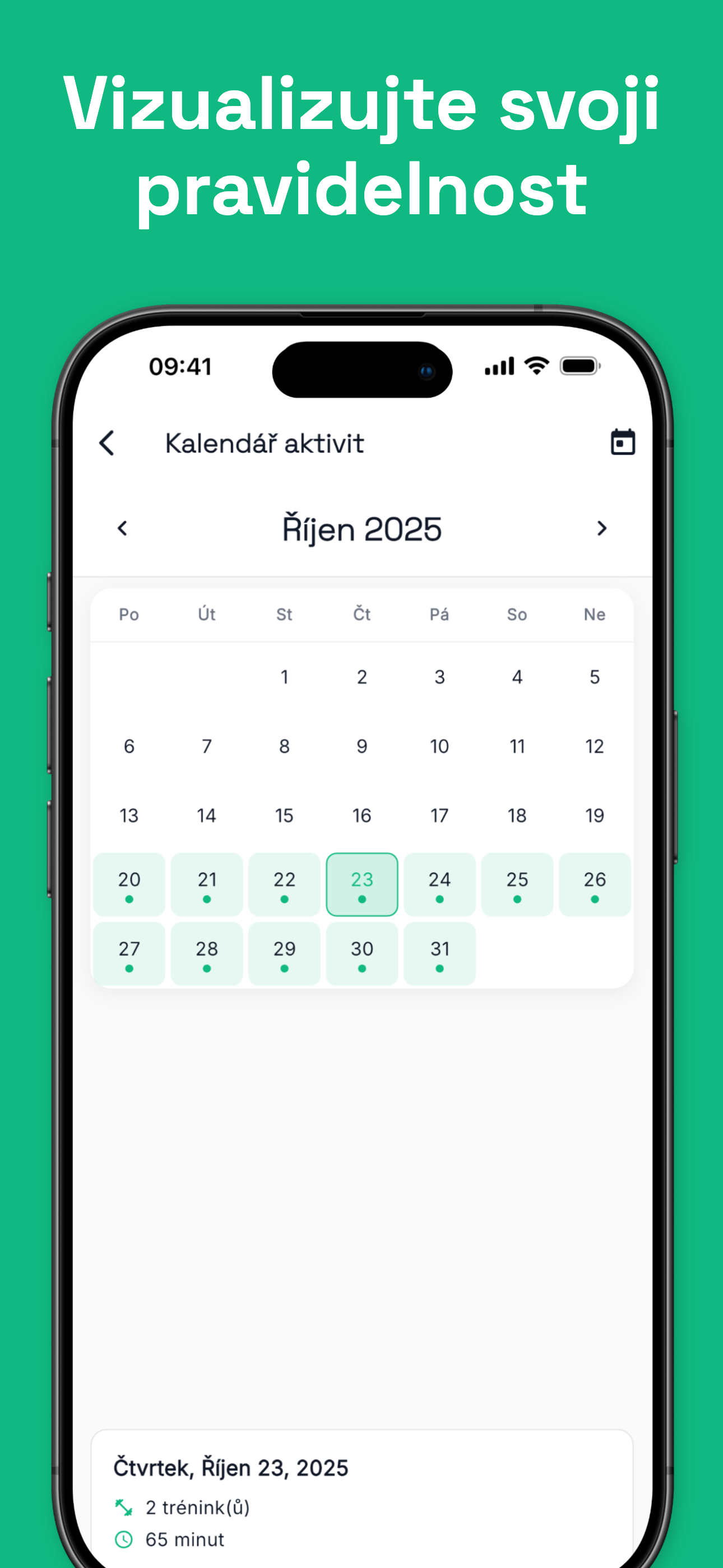 Workout history and progress statistics