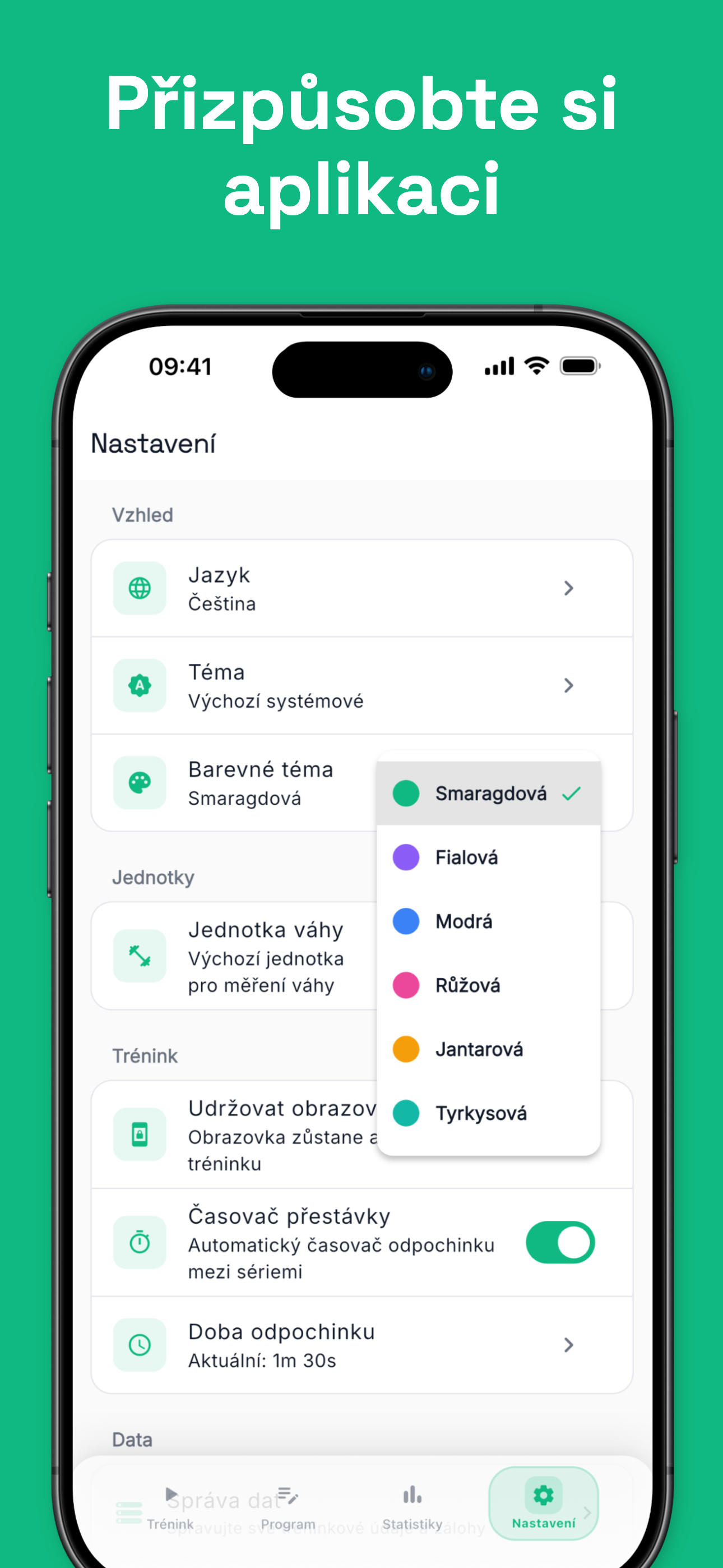 Exercise details with weight and rep tracking