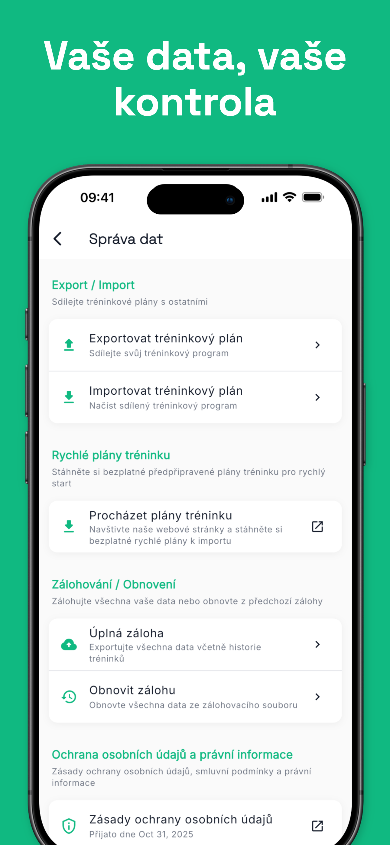 Dark mode interface for comfortable gym use