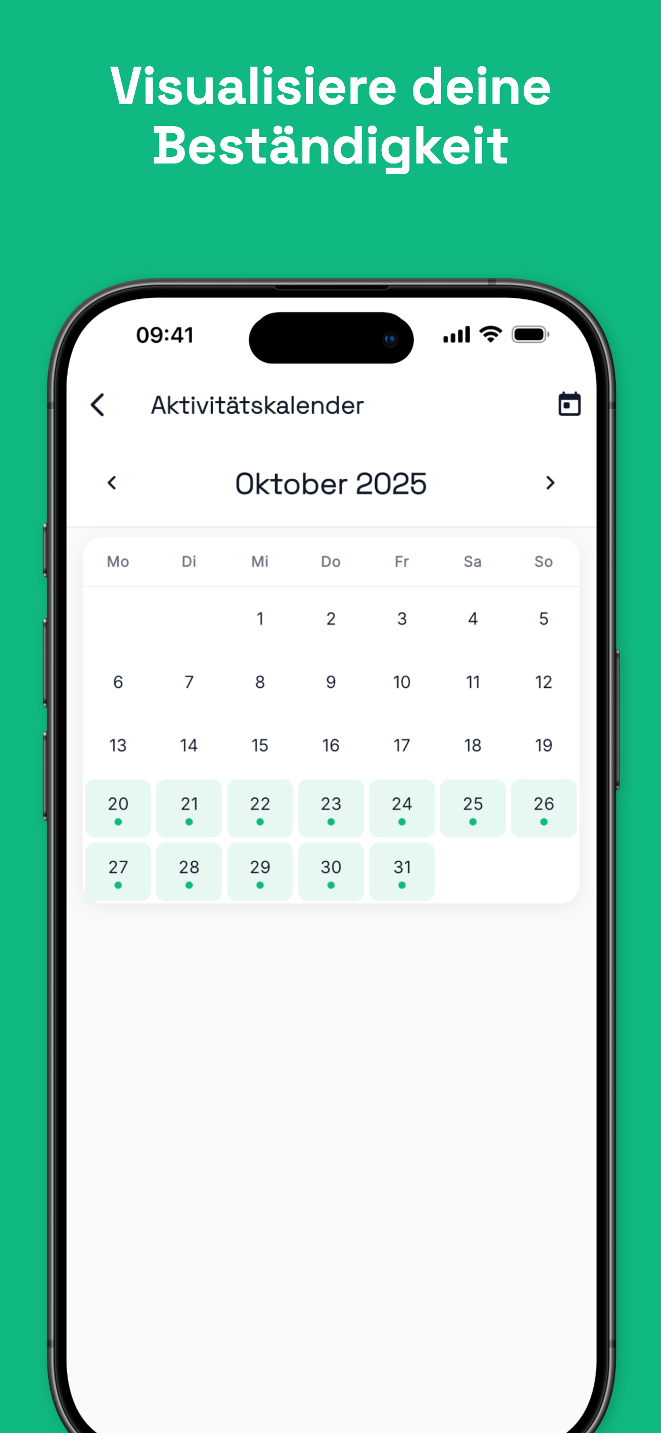 Workout history and progress statistics