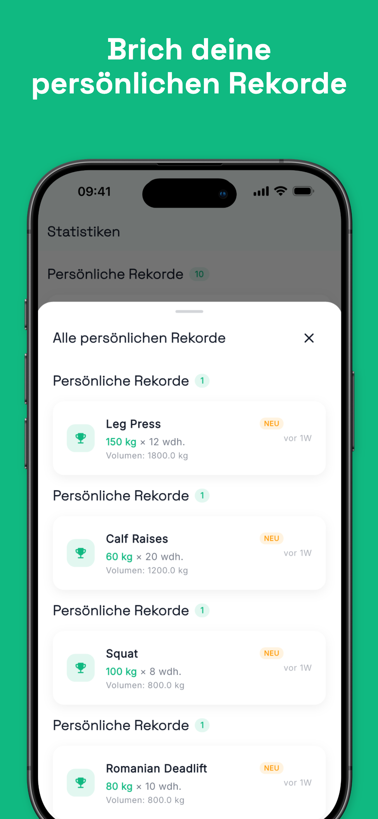 Training program overview with weekly schedule