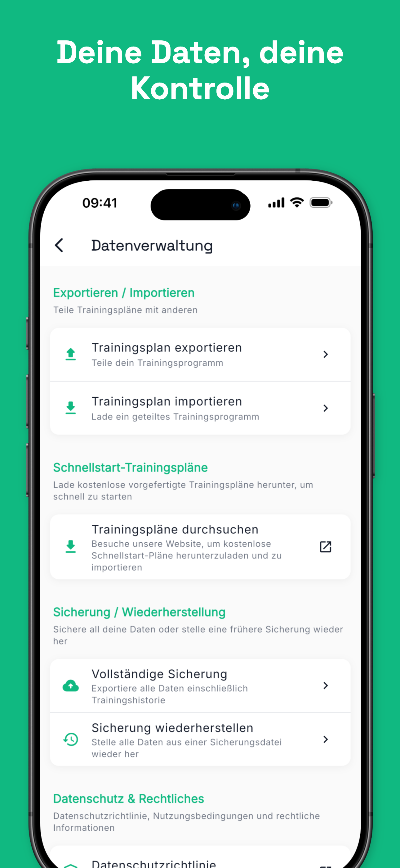 Dark mode interface for comfortable gym use