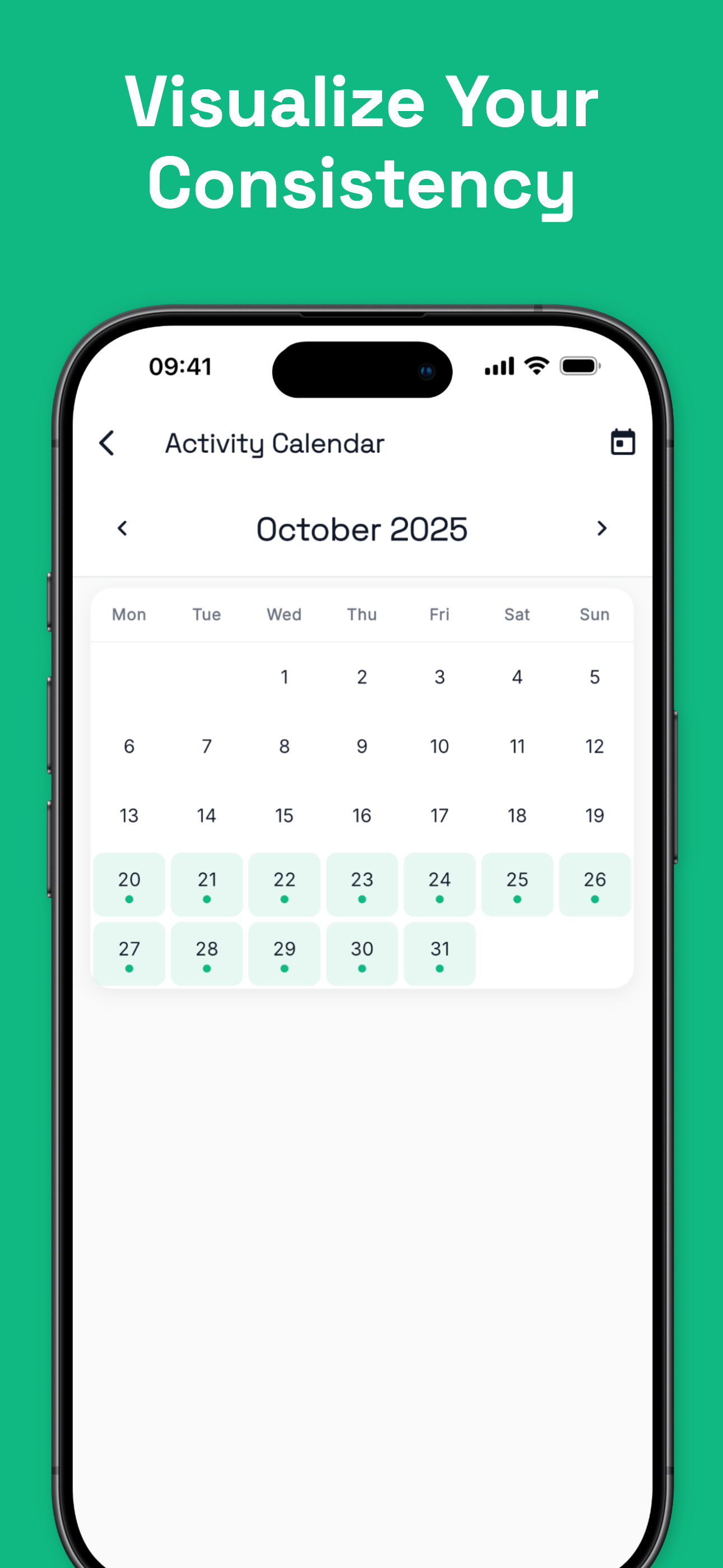 Workout history and progress statistics