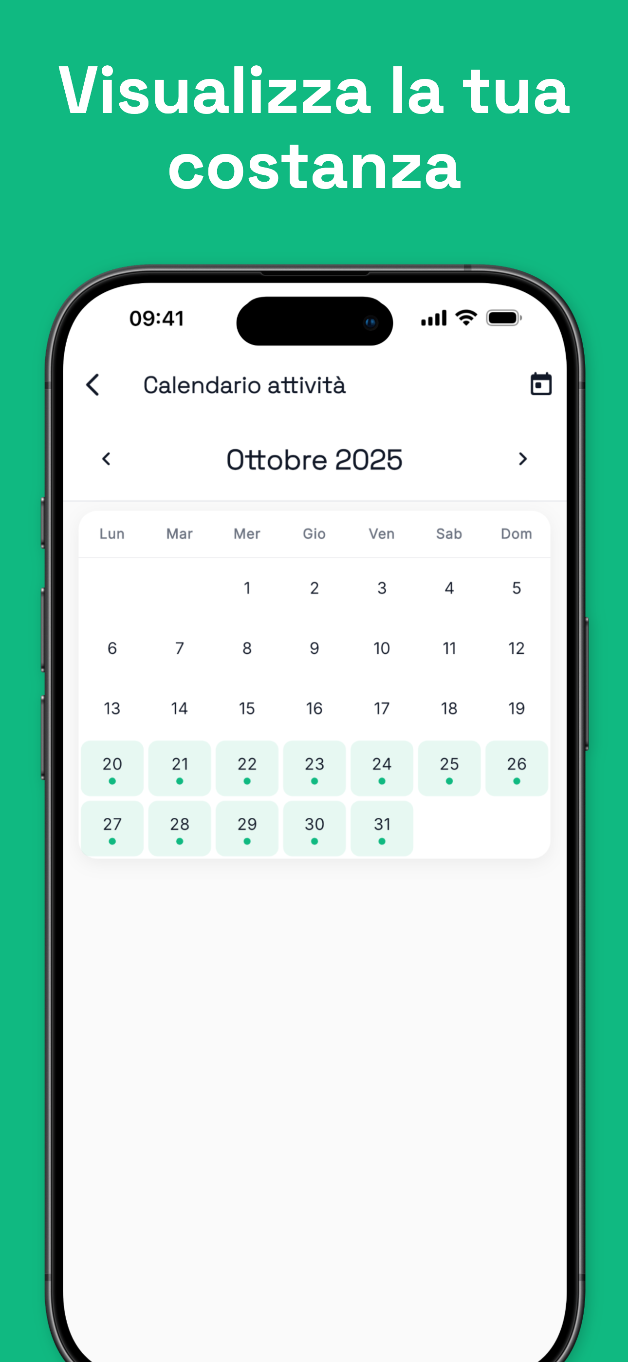 Workout history and progress statistics
