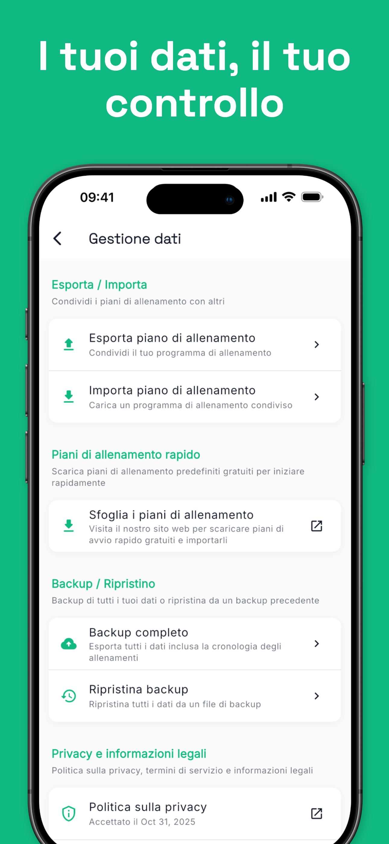 Dark mode interface for comfortable gym use