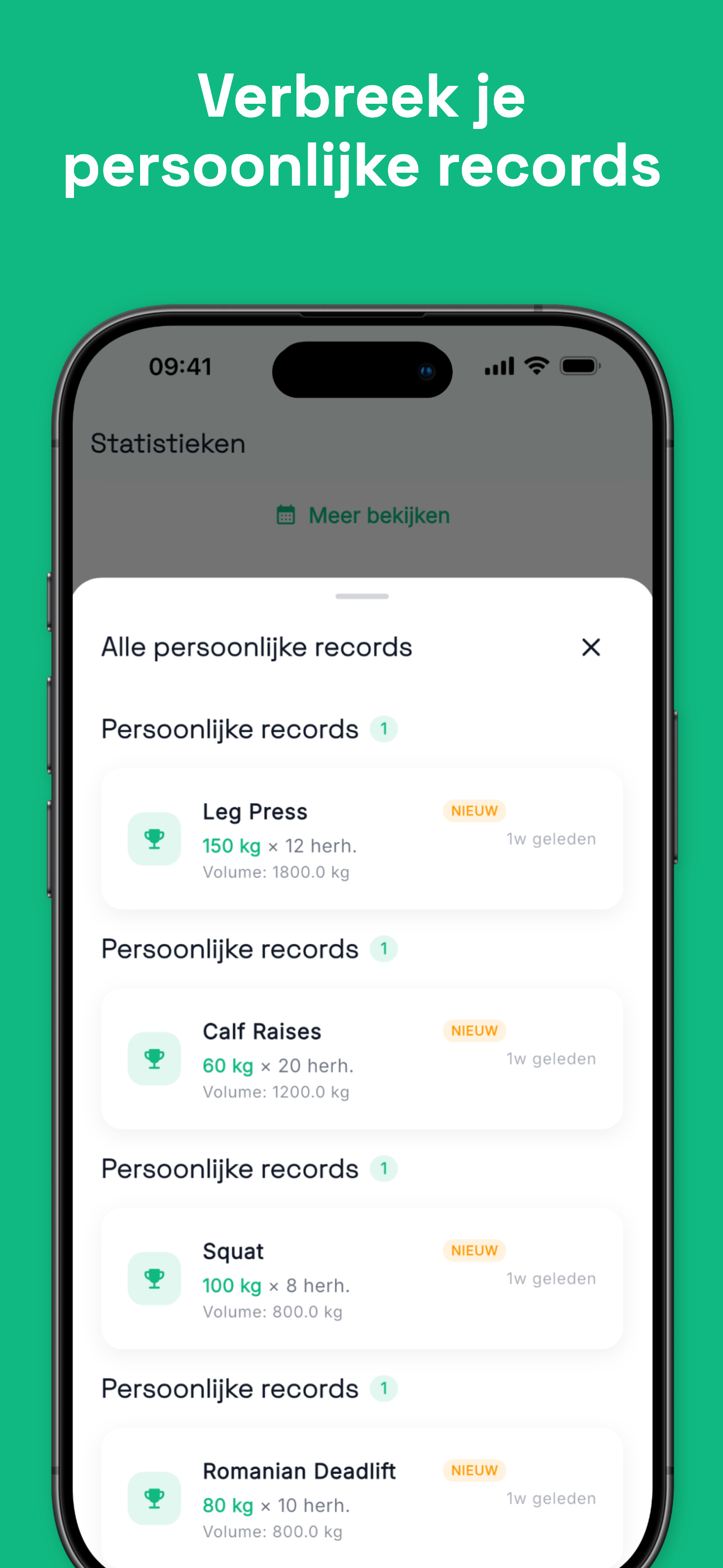 Training program overview with weekly schedule