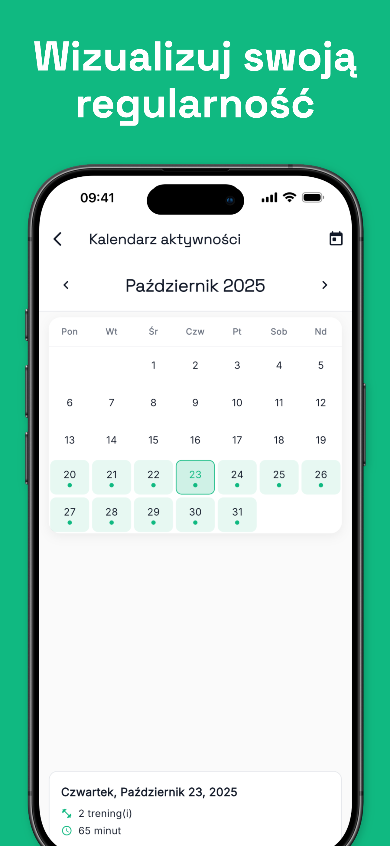 Workout history and progress statistics