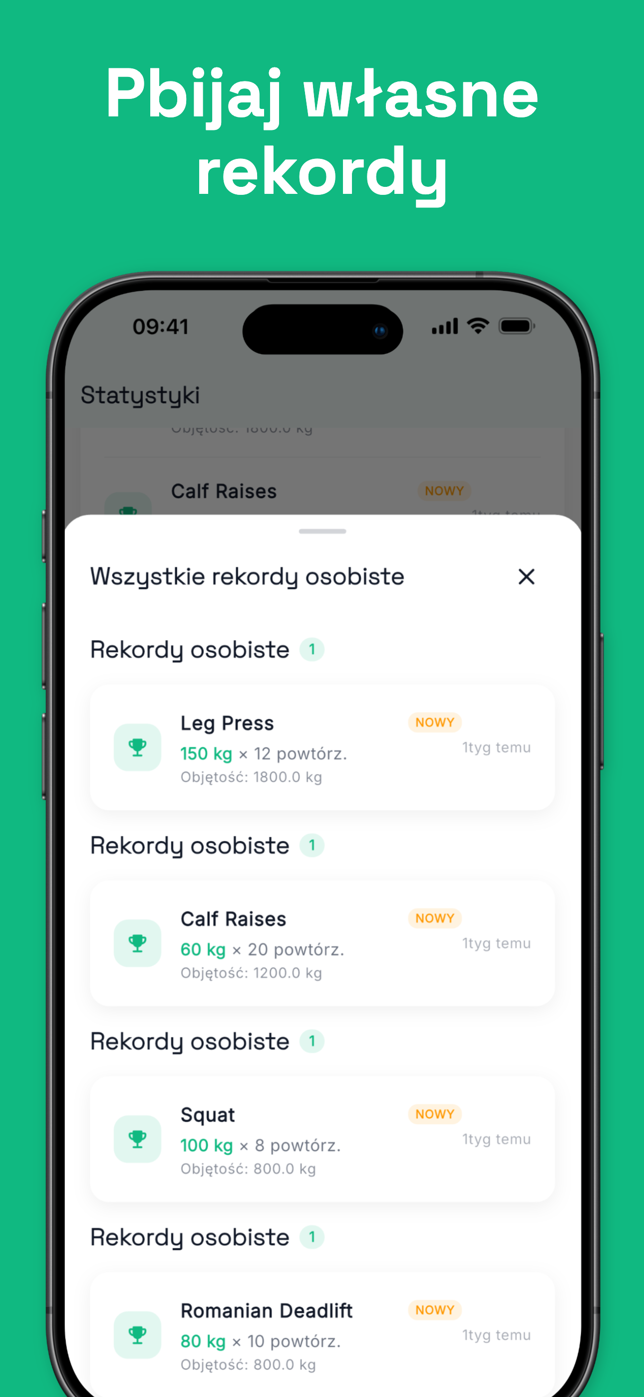 Training program overview with weekly schedule
